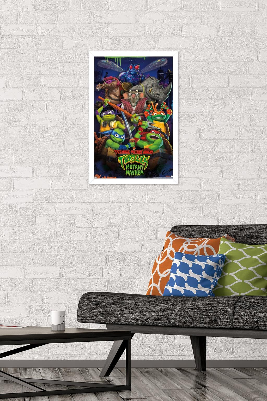 Trends International Teenage Mutant Ninja Turtles: Mutant Mayhem - Group Wall Poster, 14.72'' X 22.37'', White Framed Version