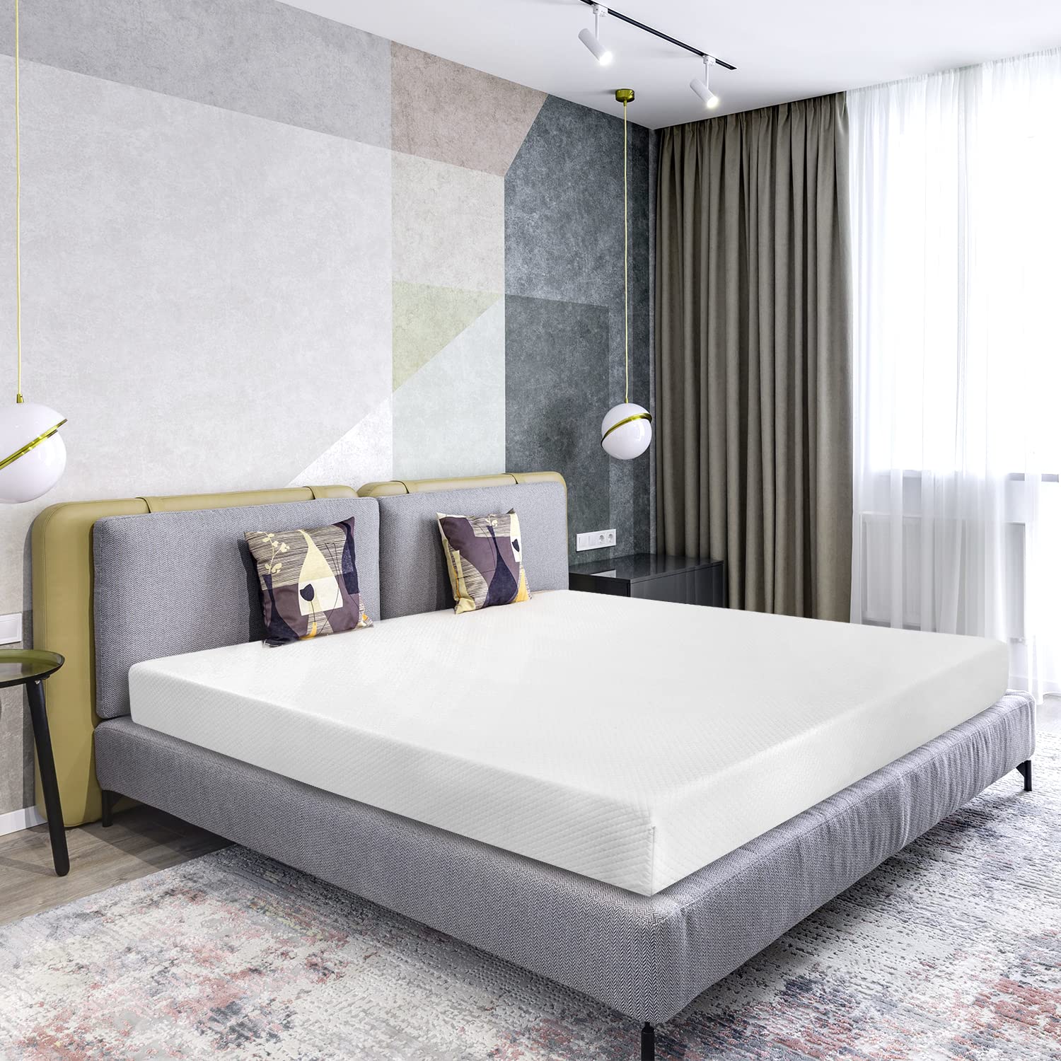 Nchanmar 10 Inch Queen Gel Memory Foam Mattress Pressure Relieving, Cooling Gel Foam, Certipur-Us Certified, Bed-In-A-Box, Press