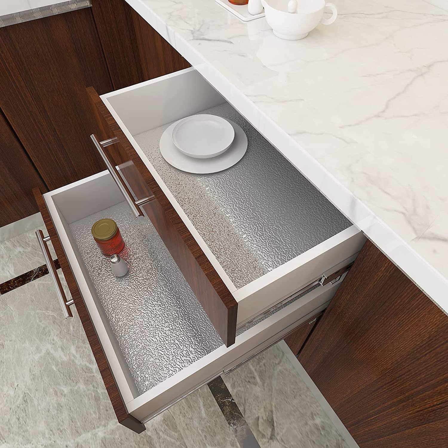 Tgopit Aluminum Foil Mirror Silver Wallpaper 200 * 60 Cm Wide Kitchen Waterproof Oil Proof Removable Contact Paper Heat Resistan