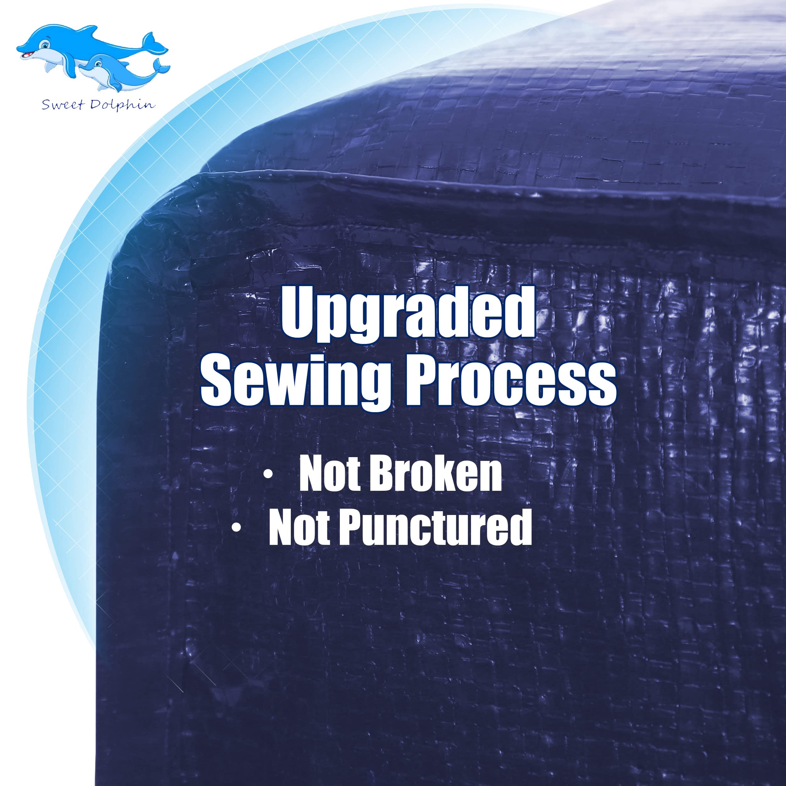 SWEET DOLPHIN 12 Pack Extra Large Moving Bags with Strong Zippers & Carrying Handles  Heavy Duty Storage Tote for Space Saving Moving Storage  Fold Flat  Alternative to Moving Box (Navy Blue)