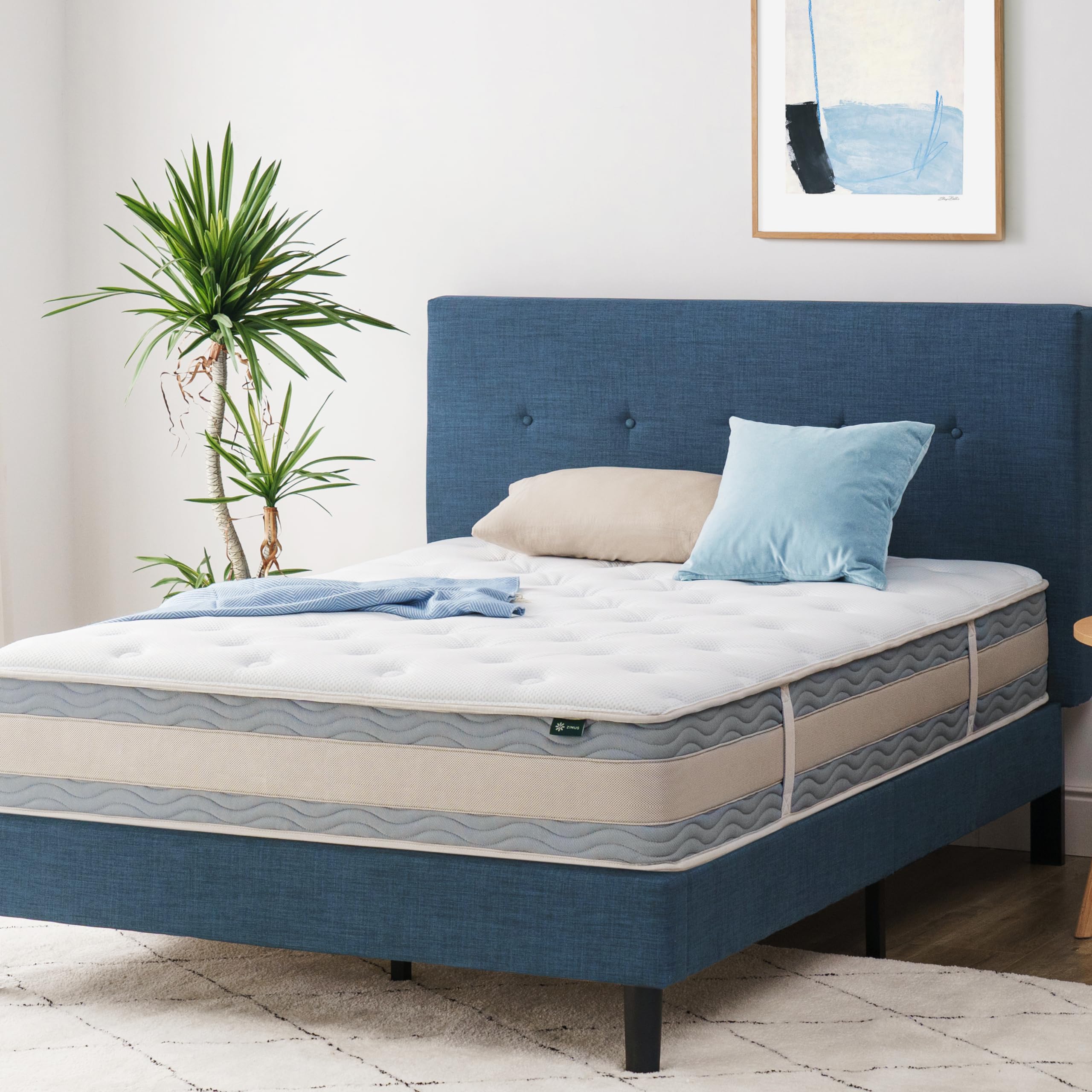 Zinus 10 Inch Comfort Support Hybrid Mattress [New Version], Full, Fiberglass Free, Medium Plush, Motion Isolation, Certified Sa