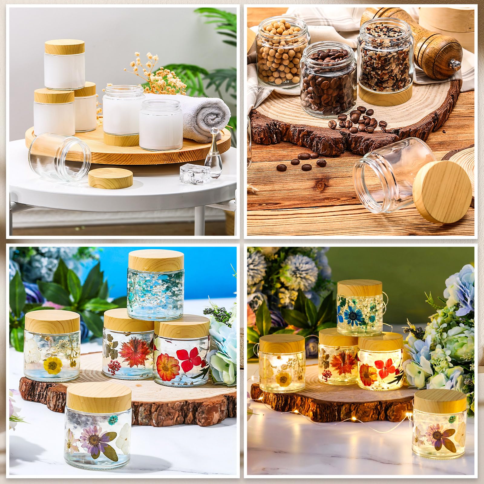 Norme 64 Pcs Glass Jars With Lids Empty Small Glass Containers With Lids Inner Liners Reusable Glass Cosmetic Jars Round Airtigh