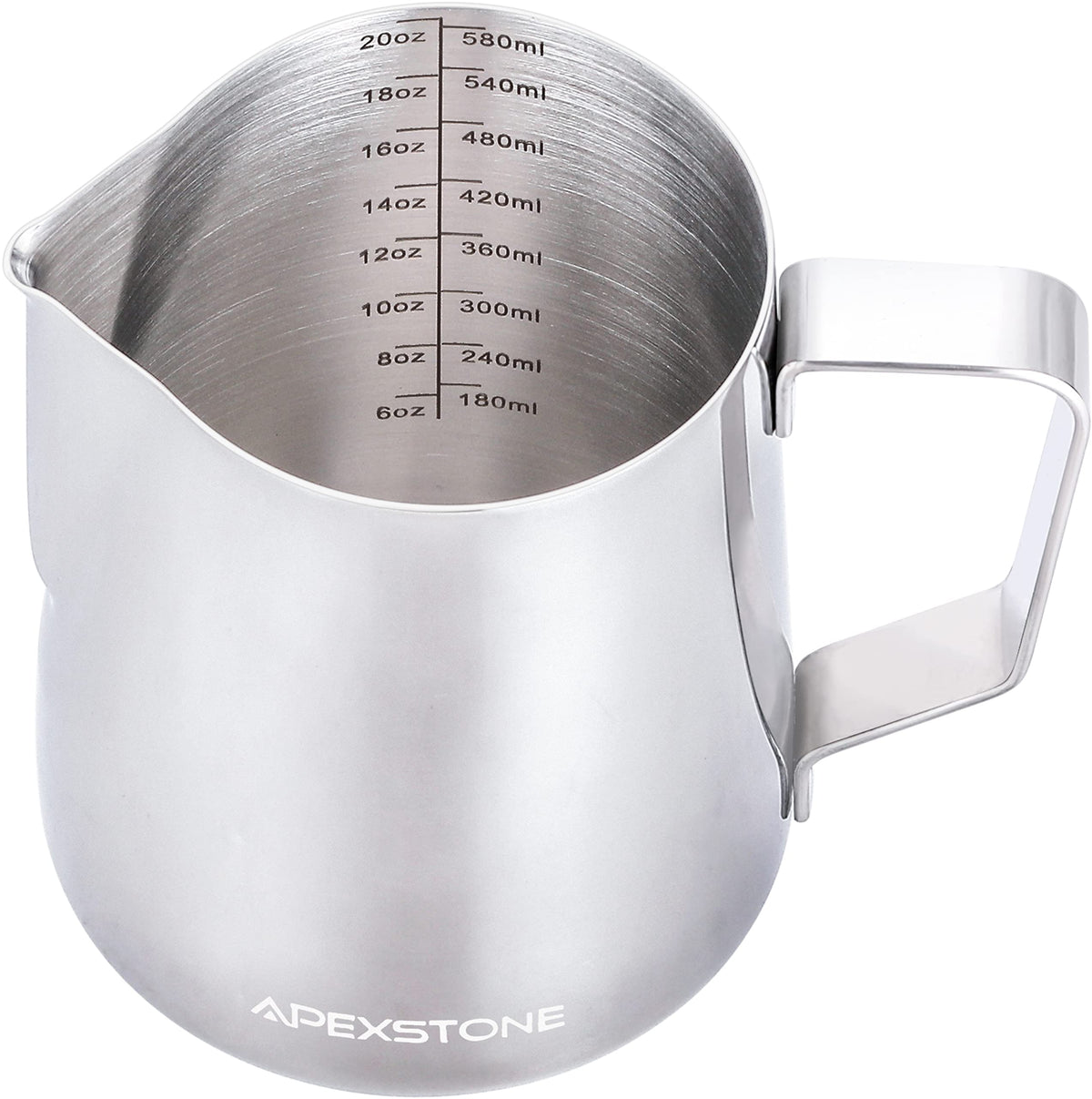 Apexstone Espresso Milk Frothing Pitcher 20 Oz, Espresso Steaming Pitcher 20 Oz, Coffee Milk Frothing Cup, Coffee Steaming Pitch