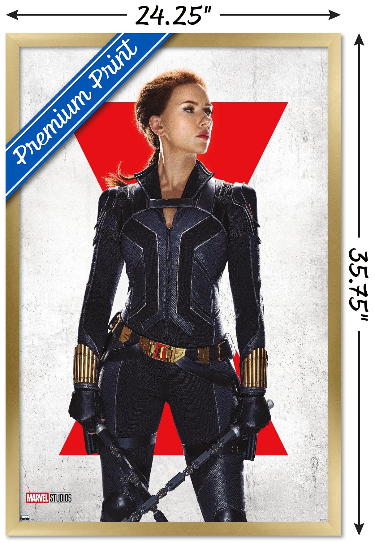 Trends International Marvel Black Widow - Black Widow One Sheet Wall Poster, 22.37'' X 34.00'', Gold Framed Version