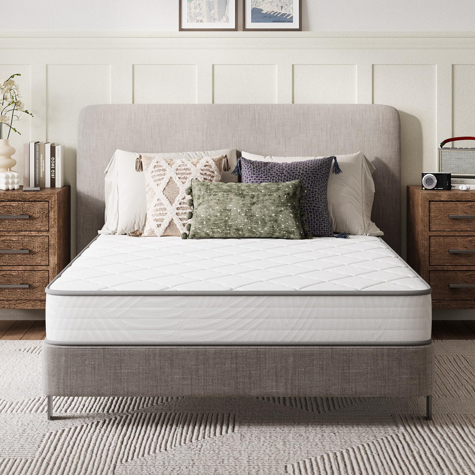 Novilla Twin Mattress 8 Inch, Twin Size Hybrid Mattress - Medium Firm With Pocket Springs & Comfort Foam, Cooling Pressure Relie
