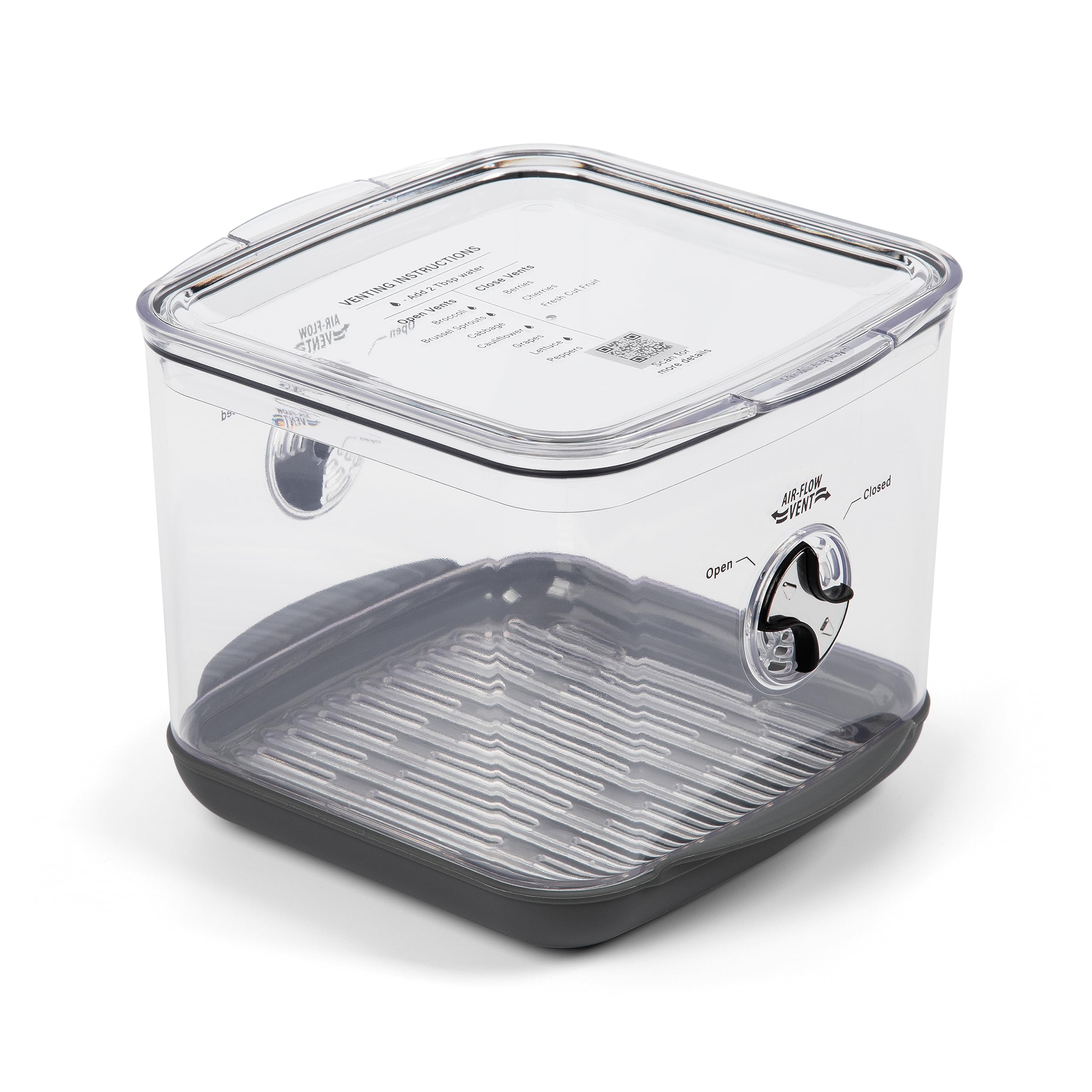 Prokeeper+ By Progressive Stackable Produce Prokeeper Storage Container With Stay-Fresh Vent System (Pks-918 (3.7 Qt Square Prod
