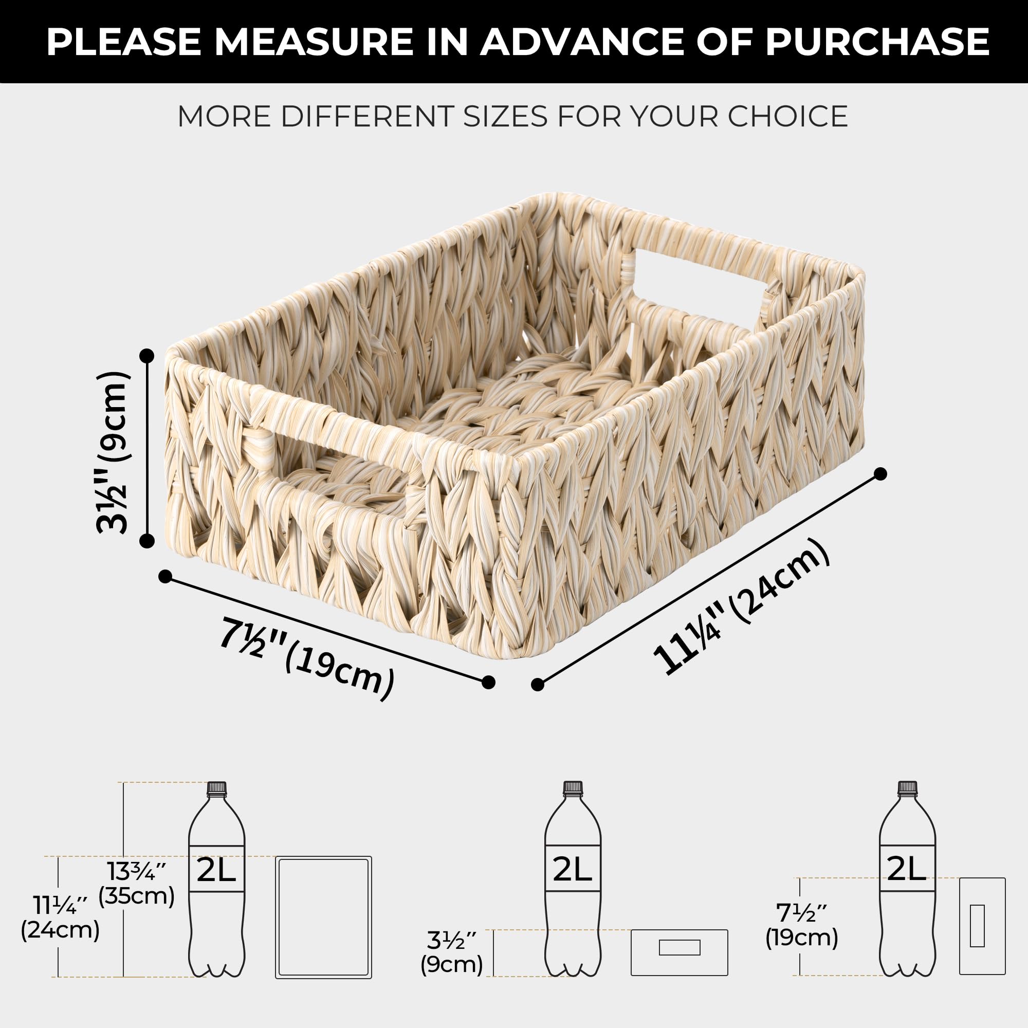Granny Says Wicker Baskets For Organizing, Storage Basket For Shelves, Shelf Baskets With Handles, Waterproof Woven Basket For L