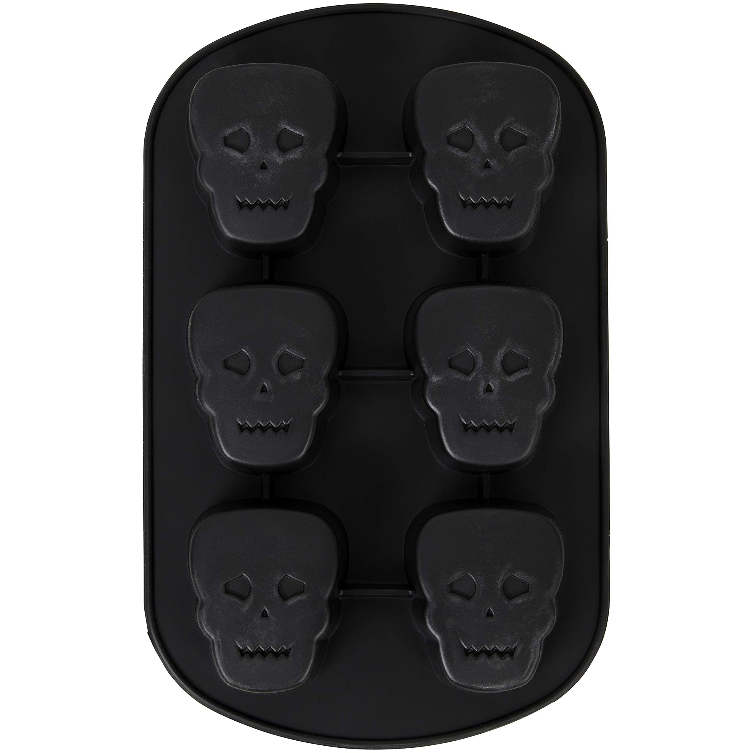 Wilton Halloween Skull NonStick Silicone Mold, 6Cavity
