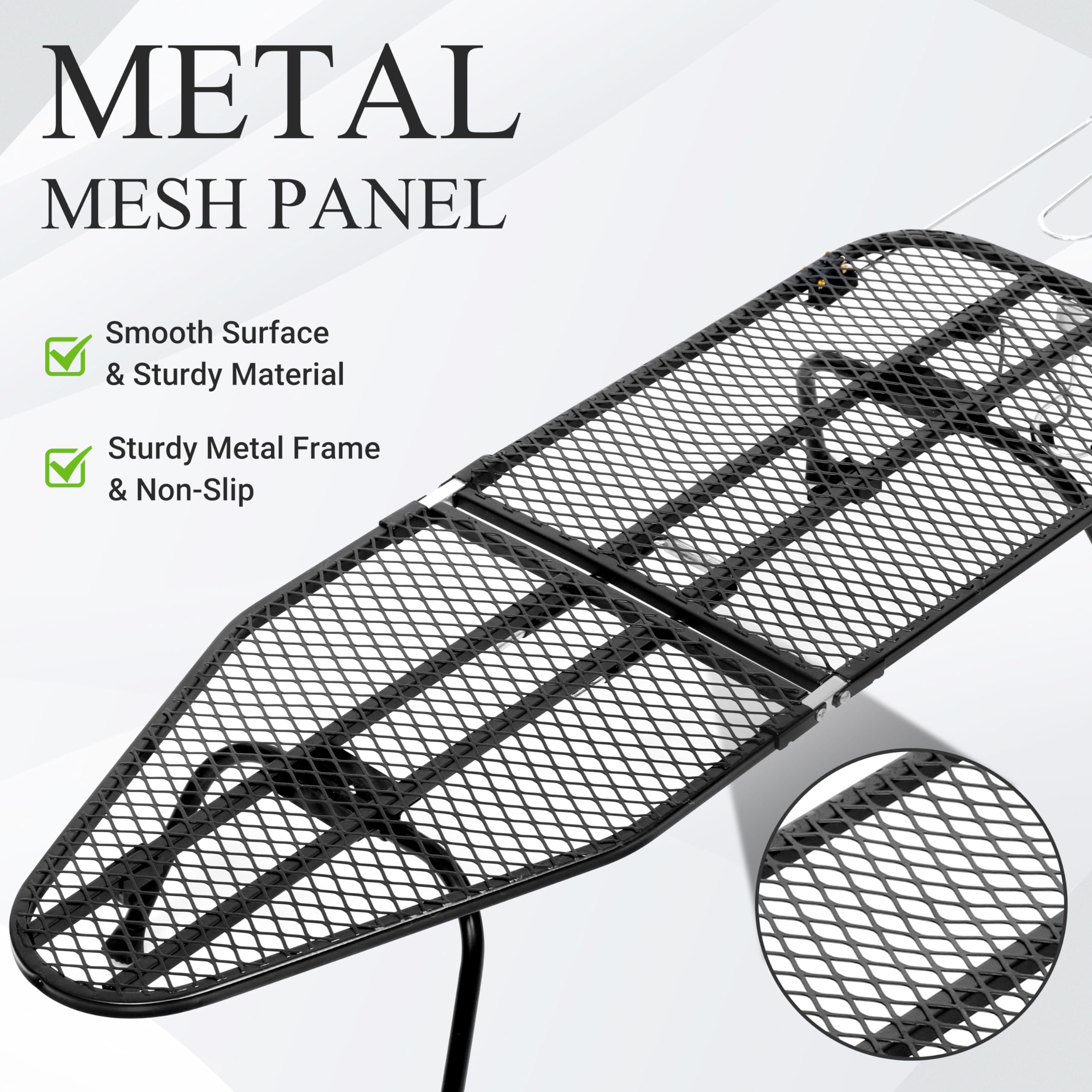Zoes Homeware Metal Mesh Panel Tabletop Ironing Board | Foldable Iron Board | Heavy Duty Small Iron Board With Heat Resistant Co