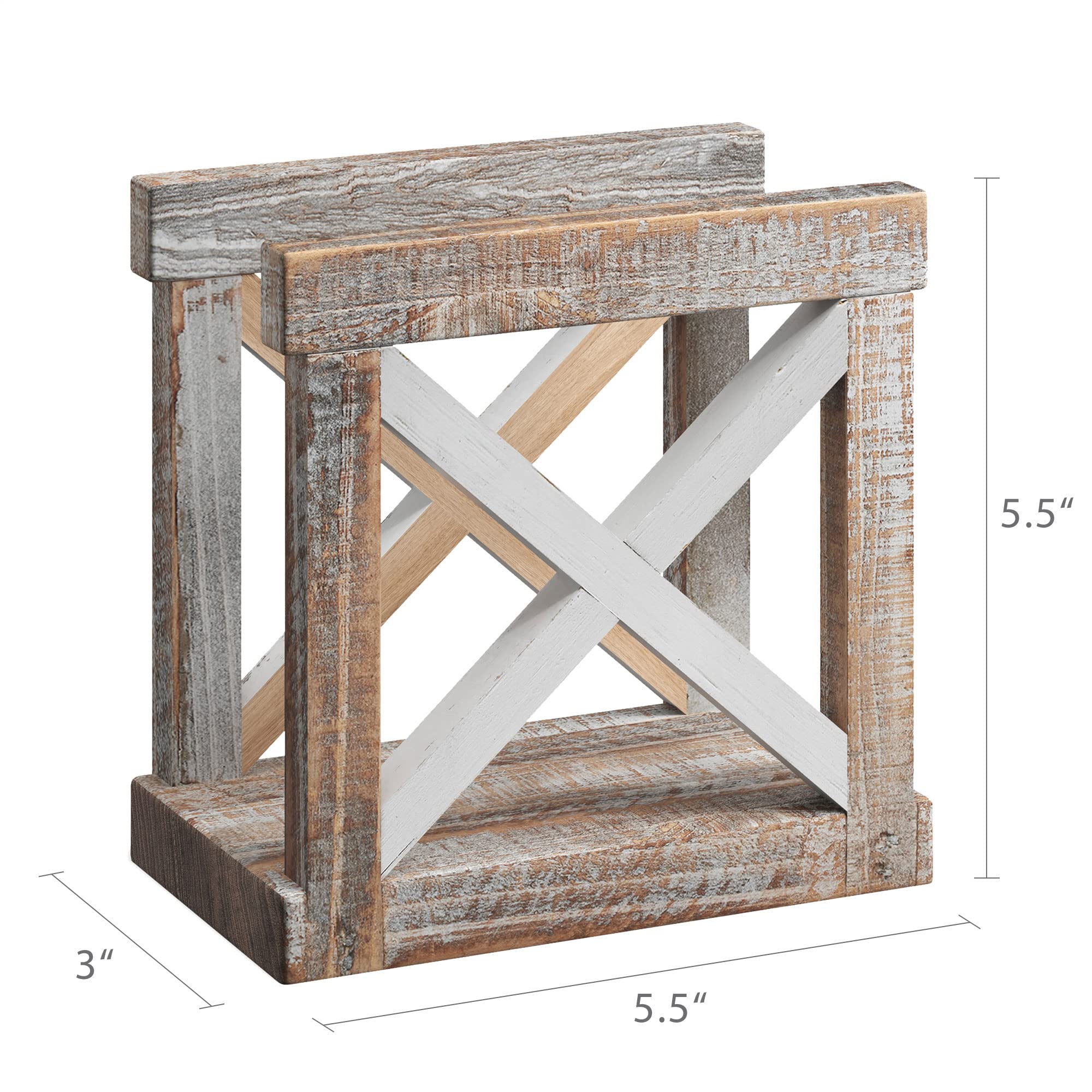 Barnyard Designs Farmhouse Napkin Holder For Table, Napkin Holders For Kitchen, Vintage Rustic Napkin Holder Wood, Distressed Wo