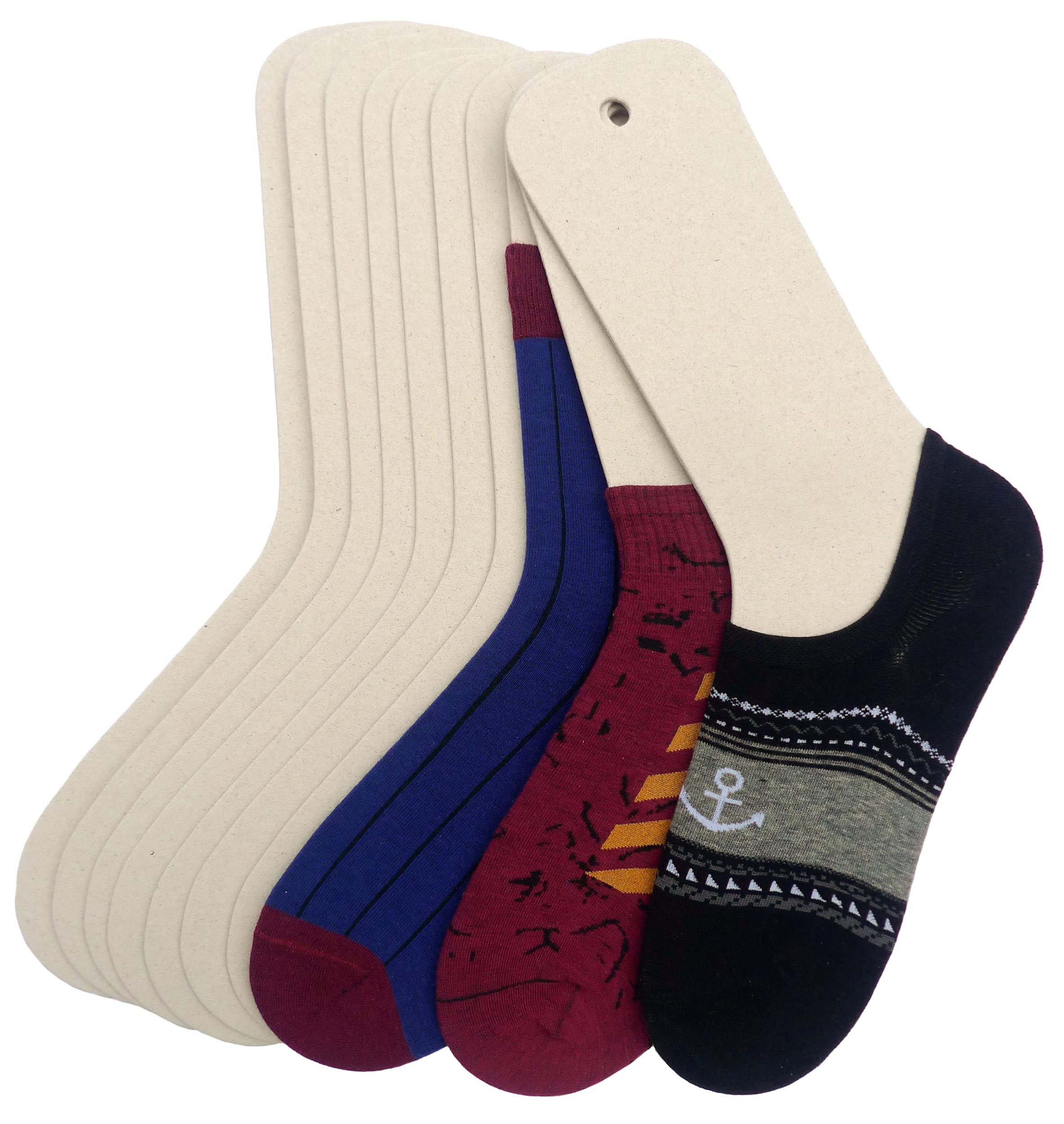 TATYZ Cardboard Sock Inserts Form Blockers, Sock Shaper and Organizer for Storage or Display - 10 PCS (Medium)