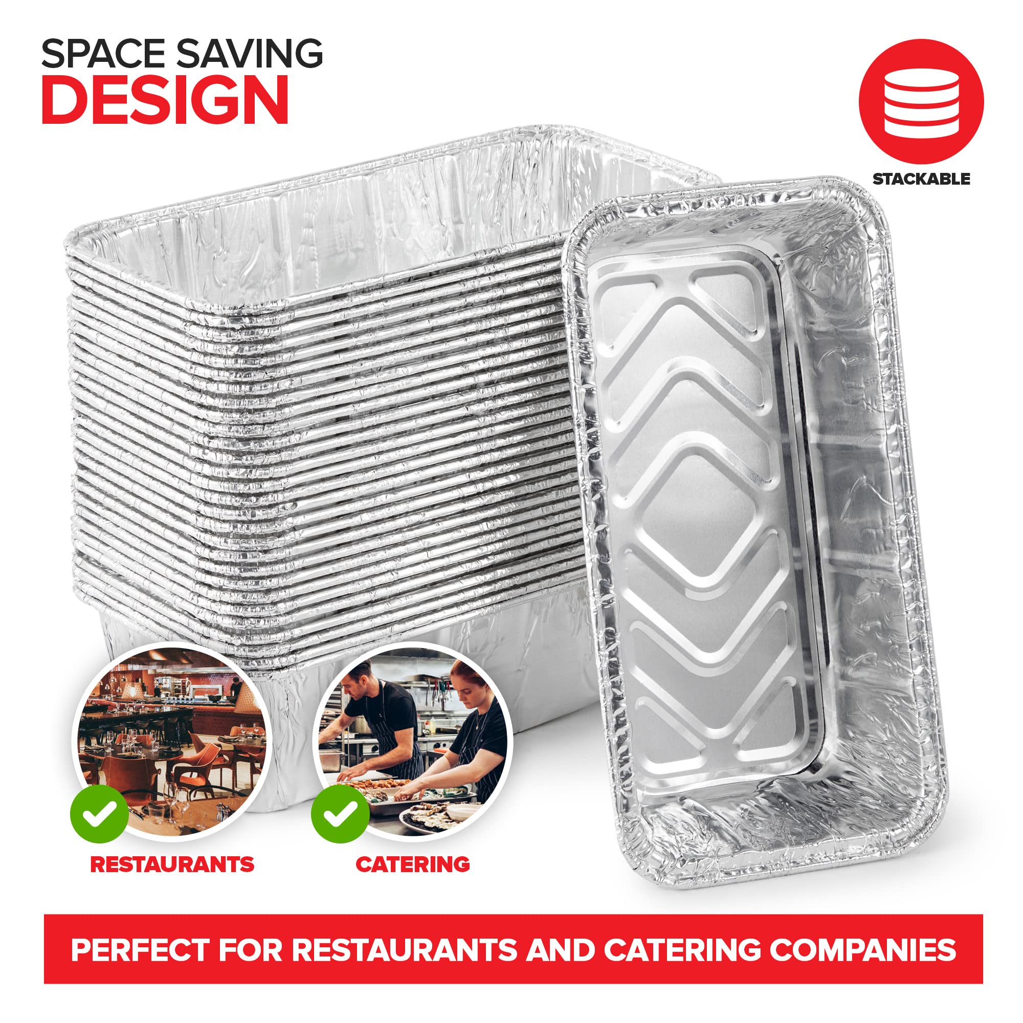 Stock Your Home 2 Lb Aluminum Foil Mini Loaf Pans (50 Pack) Disposable Small Loaf Pan - 2 Pound Baking Tin Liners, Perfect To Ba