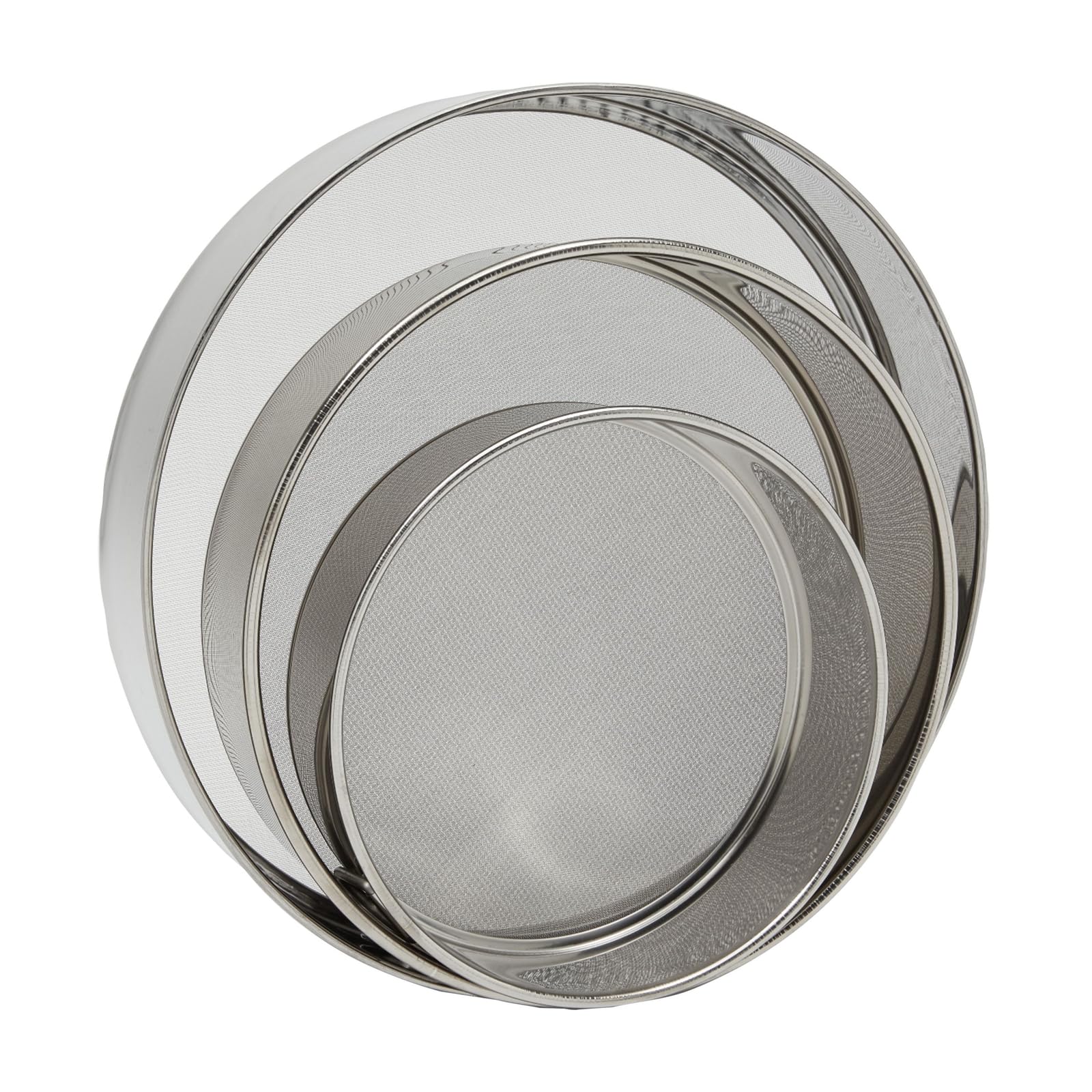 3-Piece Fine Mesh Sieve Strainer Set, Stainless Steel Professional Round Flour Sifters For Baking (3 Sizes)
