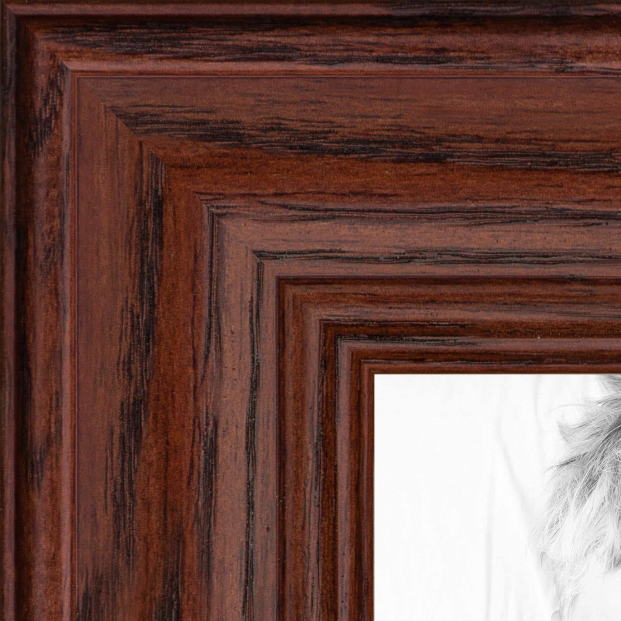 ArtToFrames 7x27 inch Cherry stain on Solid Red Oak Wood Picture Frame, 2WOM0066-59504-YCHY-7x27