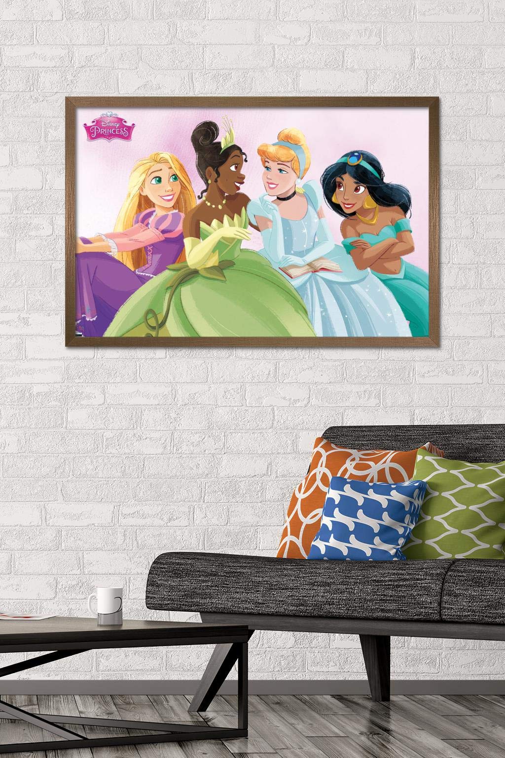 Trends International Disney Ultimate Princess Celebration-Group Wall Poster, 22.375'' X 34'', Bronze Framed Version