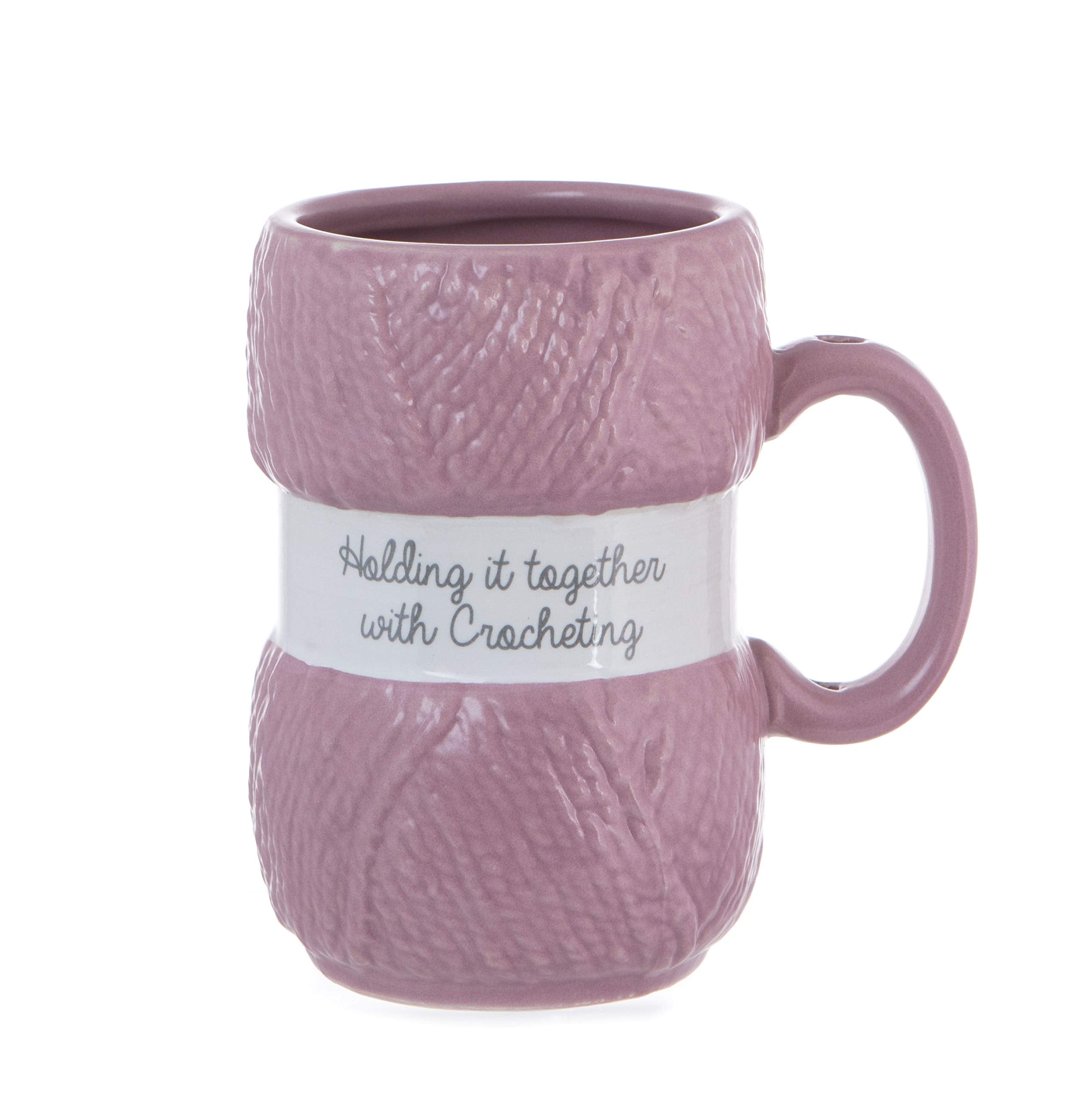 Boxer Gifts Holding It Together with Crotcheting Novelty Mug | Realistic Yarn Detailing | Funny Crochet Themed Gift for Her