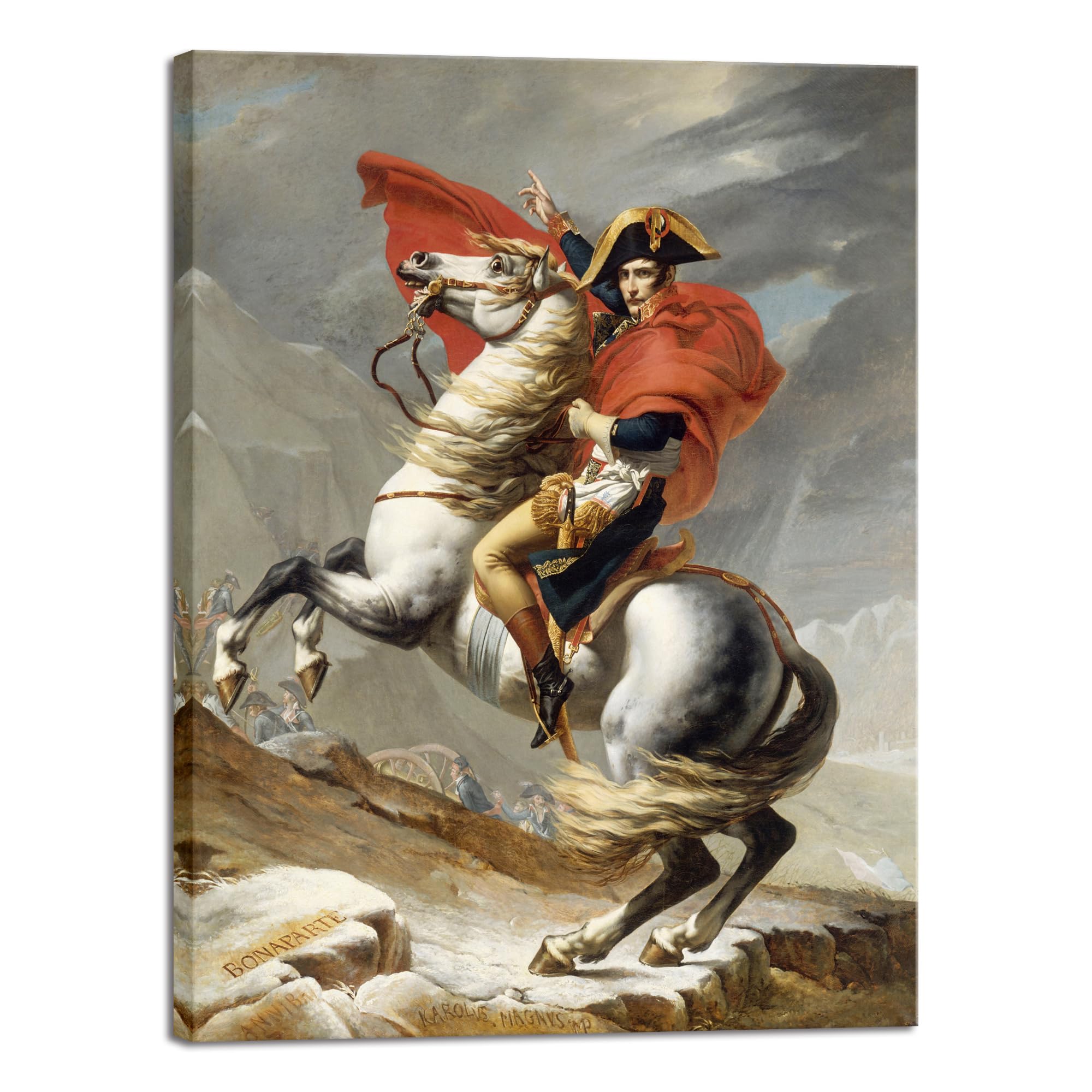 Wieco Art Napoleon Crossing The Alps Of Jacques-Louis David Oil Paintings Reproduction Abstract Hd Prints Wall Decor Classic Art