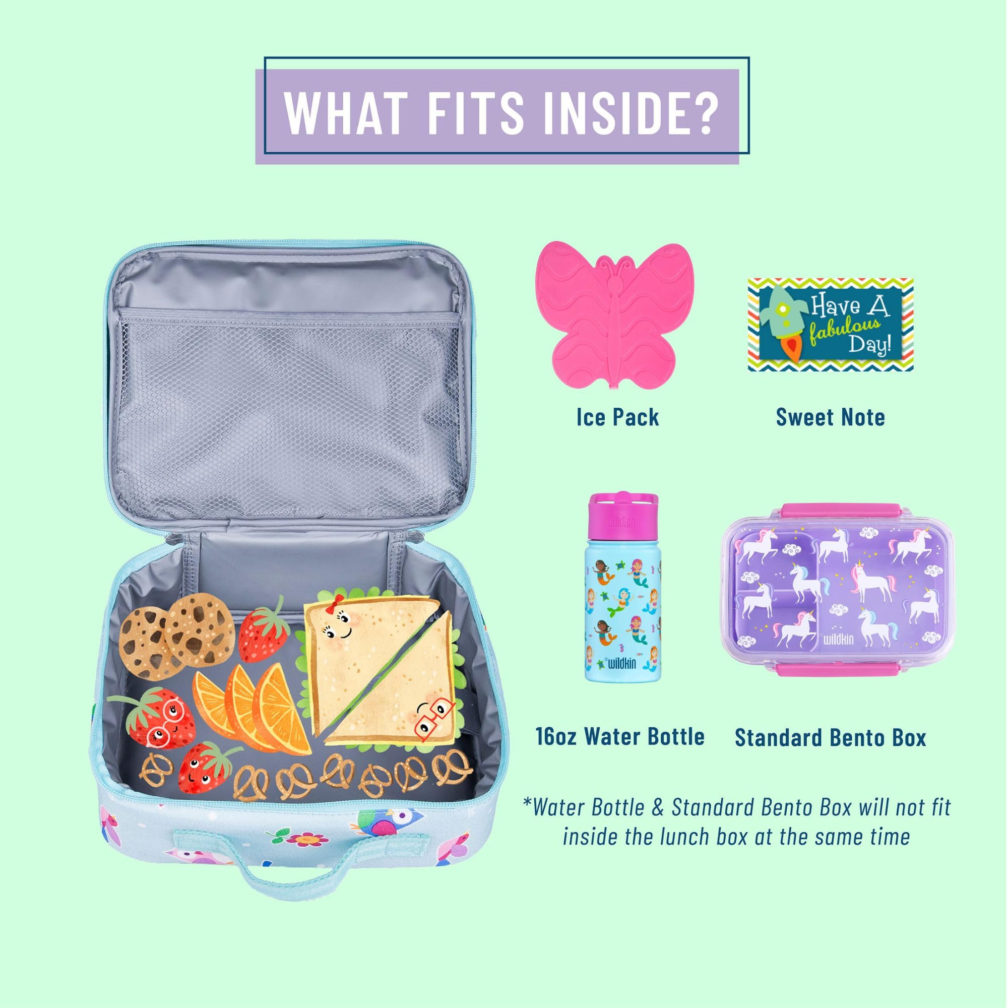 Wildkin Kids Insulated Lunch Box - Durable And Reusable For School & Travel - Birdie
