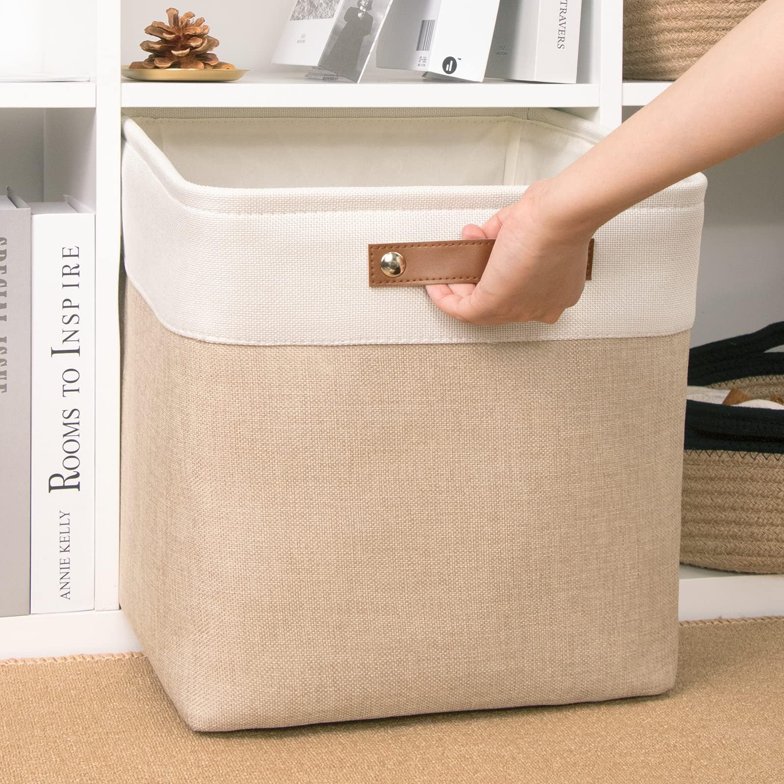Dullemelo Cube Storage Bin 13X13,Collapsible Fabric Storage Cube For Organizing,Cubby Storage Basket For Shelves,Closet,Laundry,