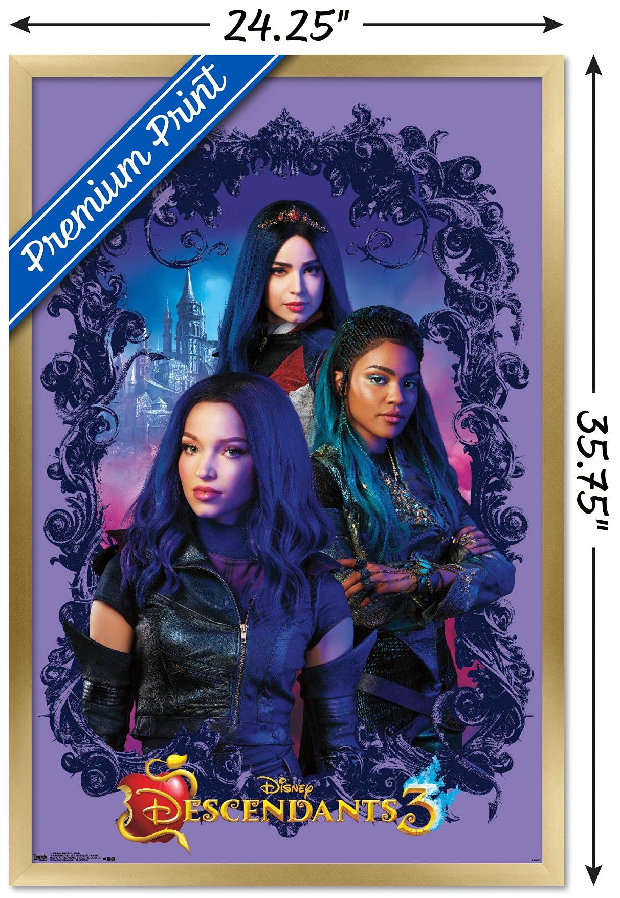 Trends International Disney Descendants 3 - Group Wall Poster, 22.375'' X 34'', Gold Framed Version