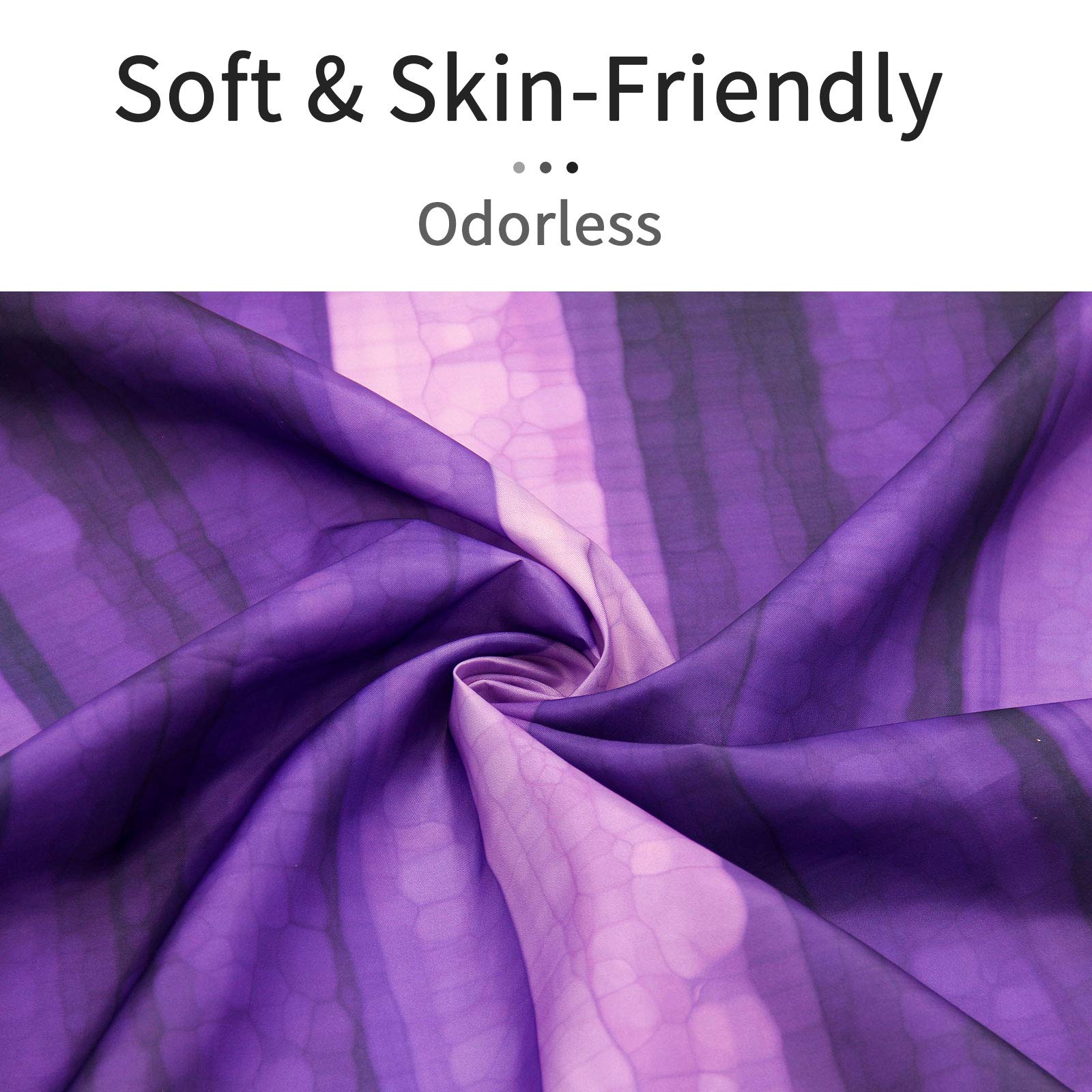 Gibelle Purple Striped Shower Curtain, Abstract Mosaic Glass Texture And Dark Stripe Shower Curtains, Modern Elegant Neon Purple