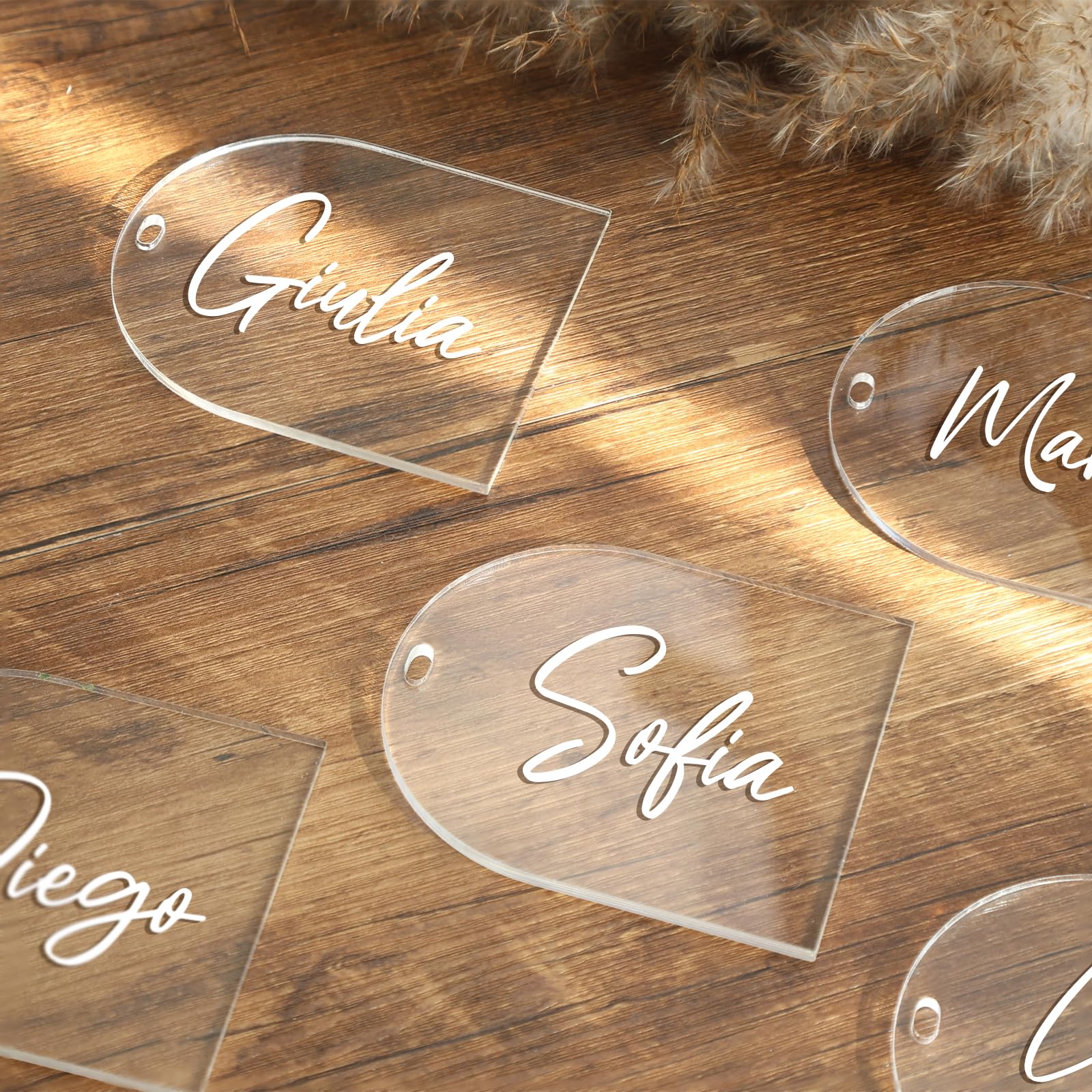 Uniqooo 18 Pcs Clear Arch Acrylic Place Cards, 3.5X3 Inches Diy Blank Half Circle Acrylic Sign, 3Mm Thick Perfect For Wedding Ta