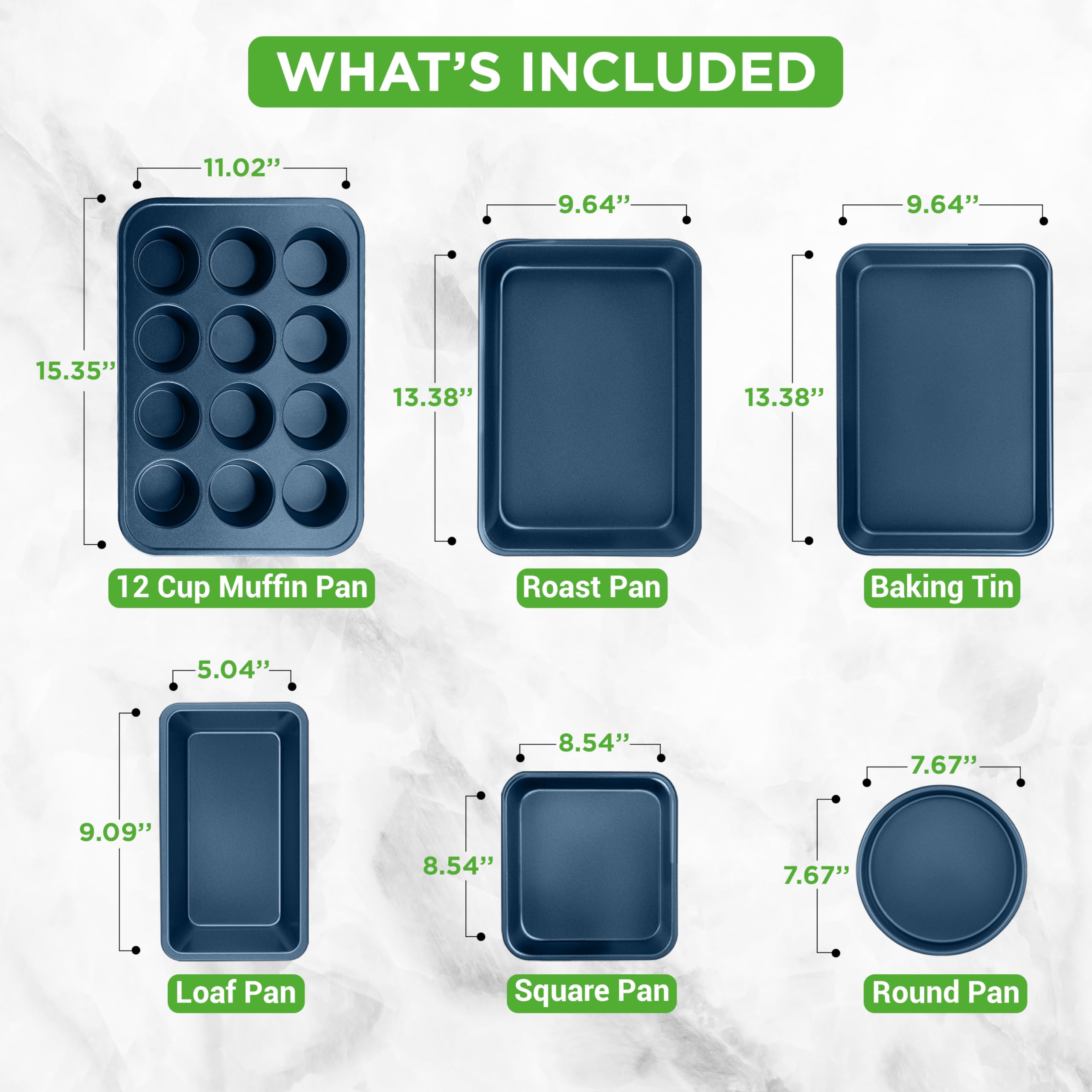 NutriChef Professional 20 Pc Kitchen Set in Navy Blue Durable Non-Stick Pots and Pans with Bakeware, Compatible with Any Cooktop