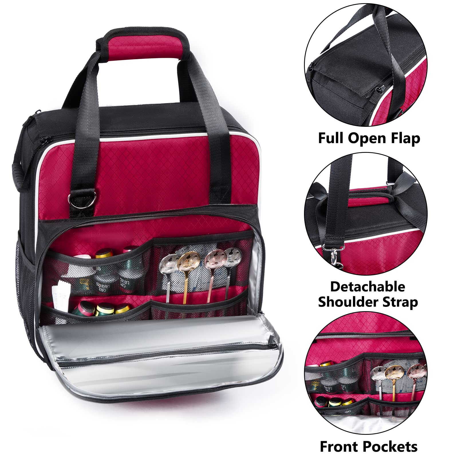 Bagsprite Coffee Maker Travel Bag Compatible With Keurig K-Mini Or K-Mini Plus, Single Serve Coffee Brewer Carrying Case With Mu