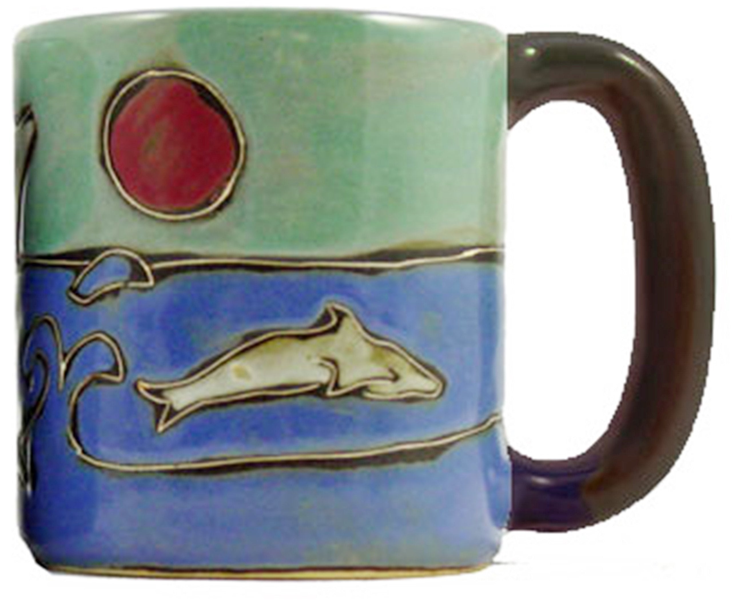 Mara Stoneware Mug - Dolphins - 16 oz