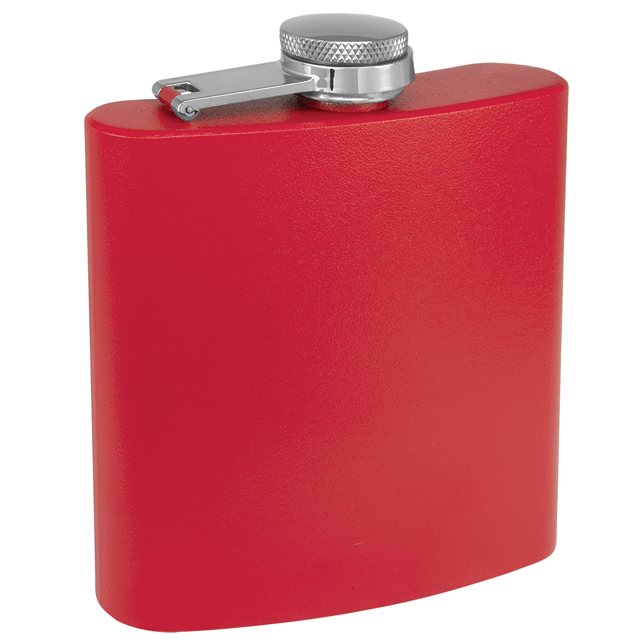 Clear Water Home Goods - 6 Oz Powder Coated Stainless Steel Hip Flask - Wedding Party - Groomsman - Bridesmaid (Matte Red, 1)