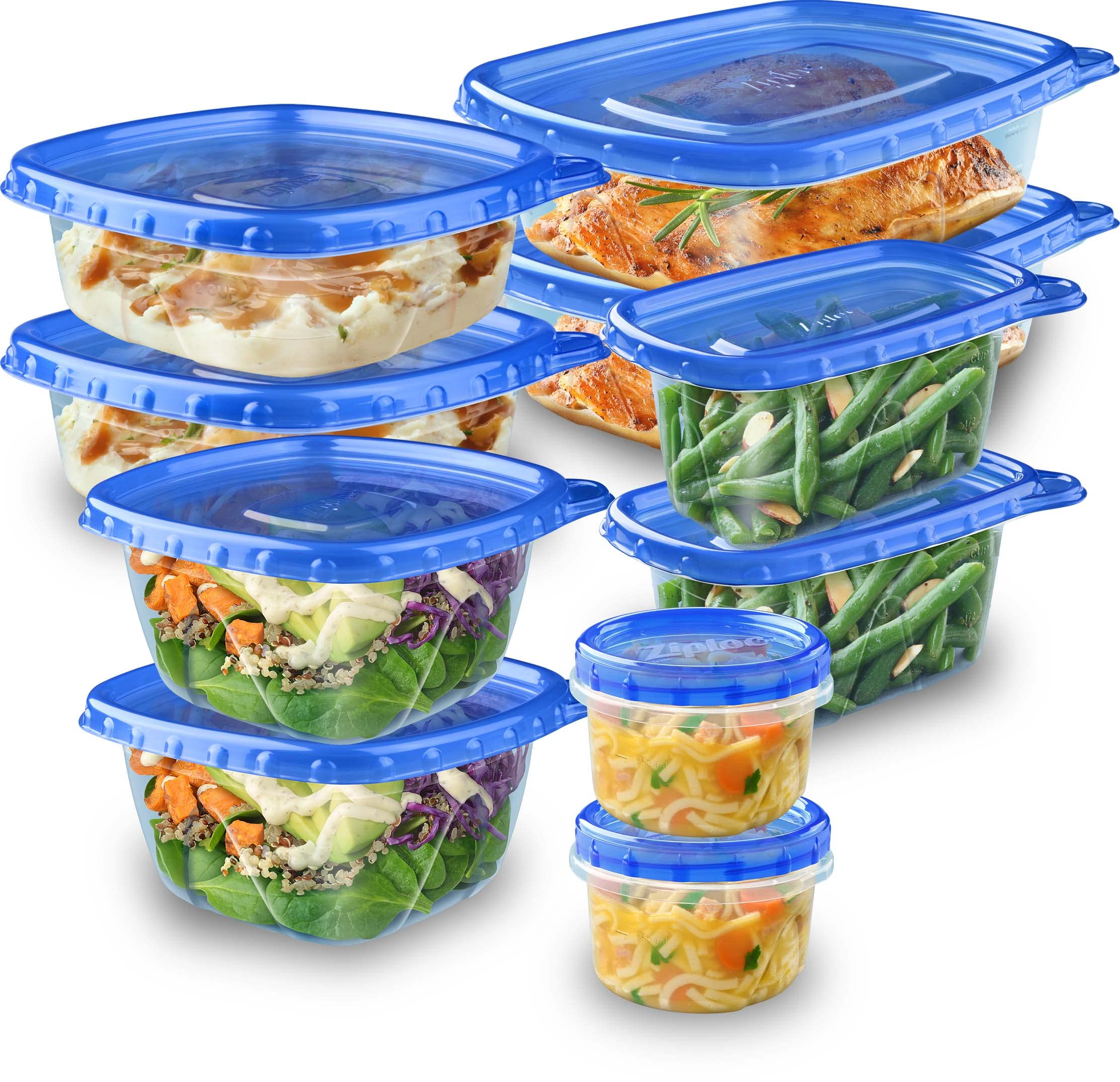 Ziploc Food Storage Meal Prep Containers Reusable For Kitchen Organization, Dishwasher Safe, Leftover Pack, 10 Count