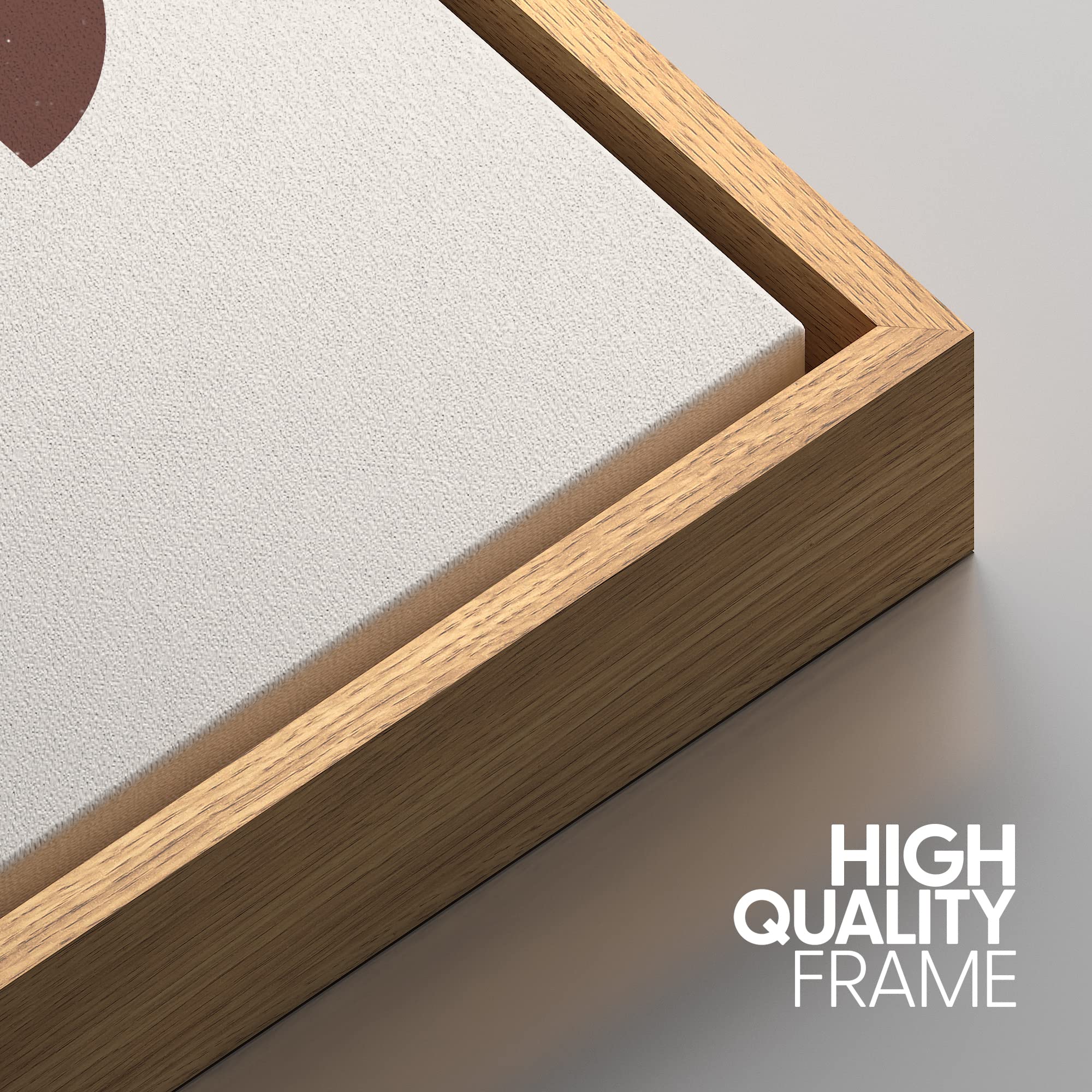 Idea4Wall Framed Canvas Print Wall Art Set Mid-Century Brown Pastel Geometric Polygons Abstract Shapes Illustrations Bohemian De