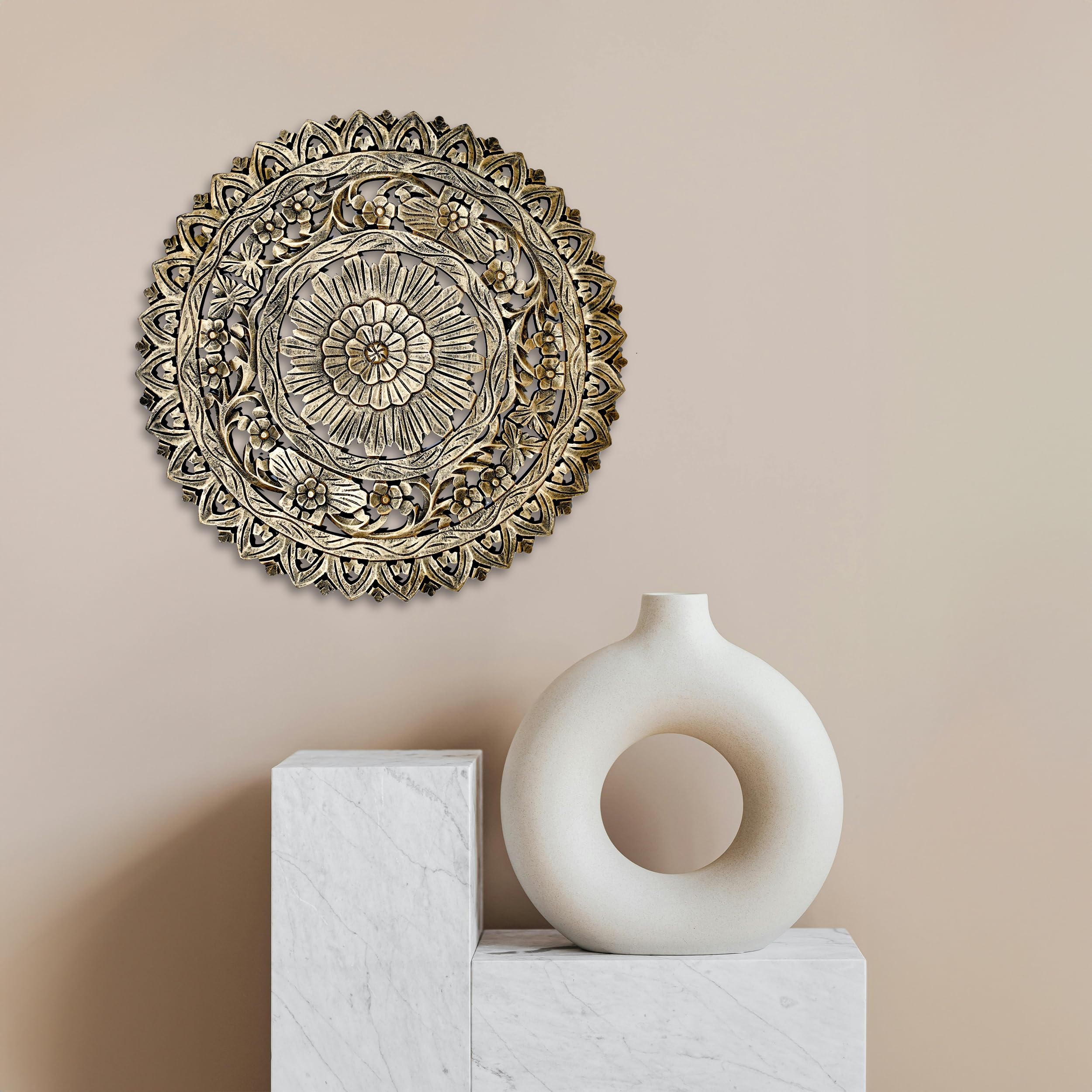 Raj Decors Mdf Wall Decoration Panel, Wall Decoration Hanging Wood Carving Wall Decor For Living Room, Bedroom, Hallway, Office,