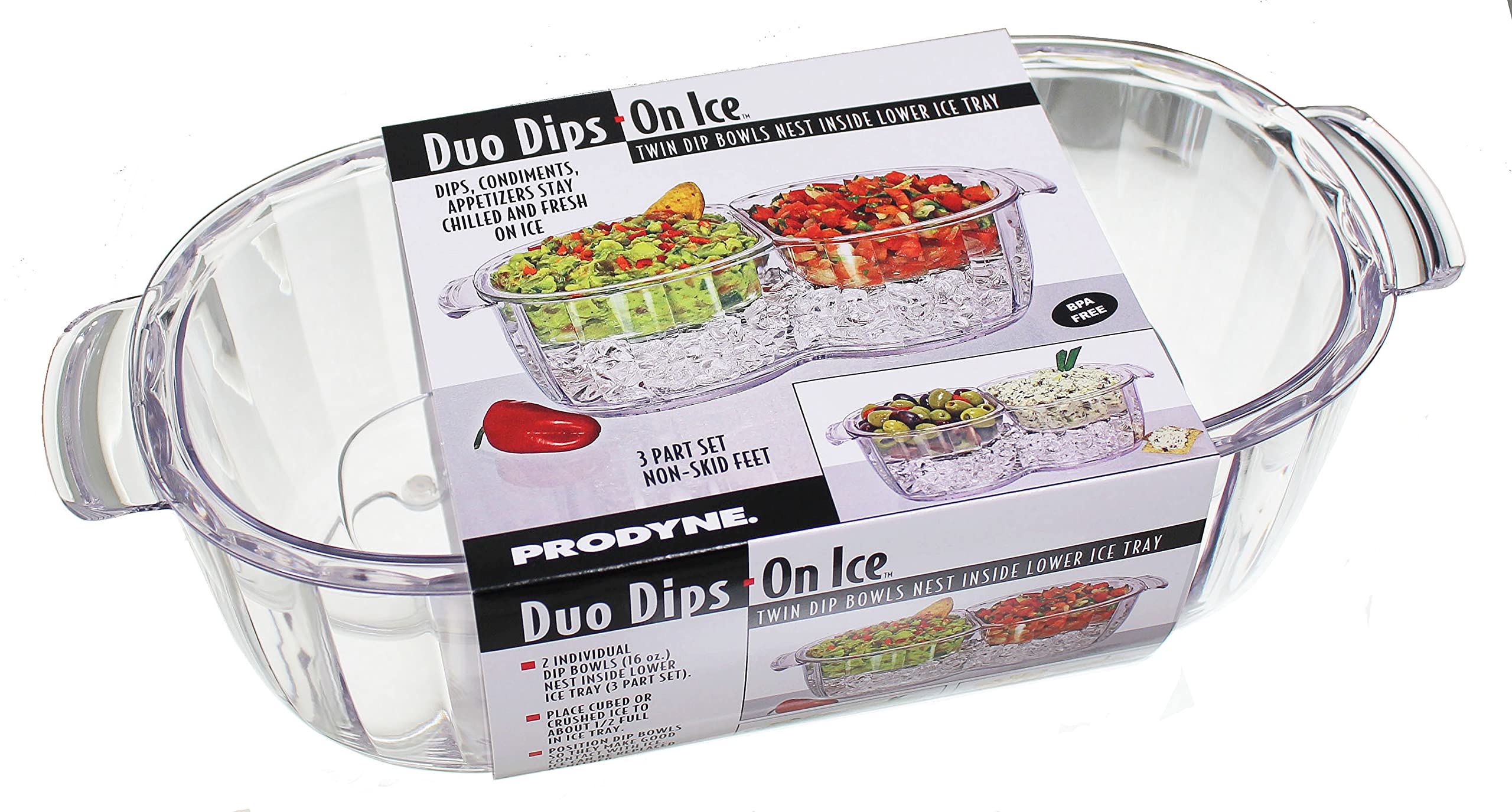 Prodyne Dips On Ice Duo Bowls - Clear Plastic, One Size, Model AB-66