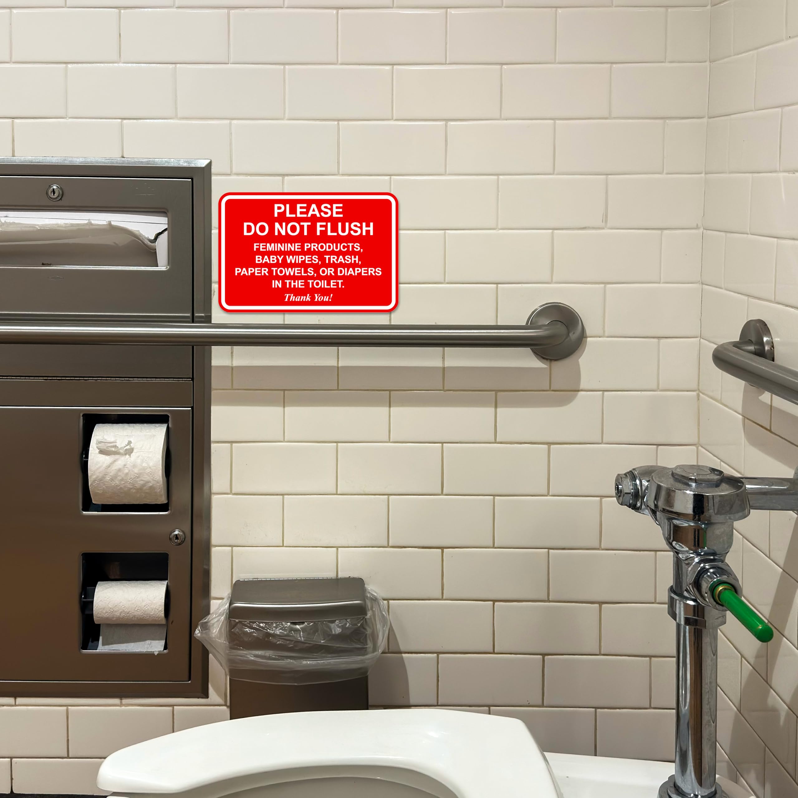 All Quality Please Do Not Flush Thank You Bathroom Etiquette Sign - 5 X 7 (Navy Blue)