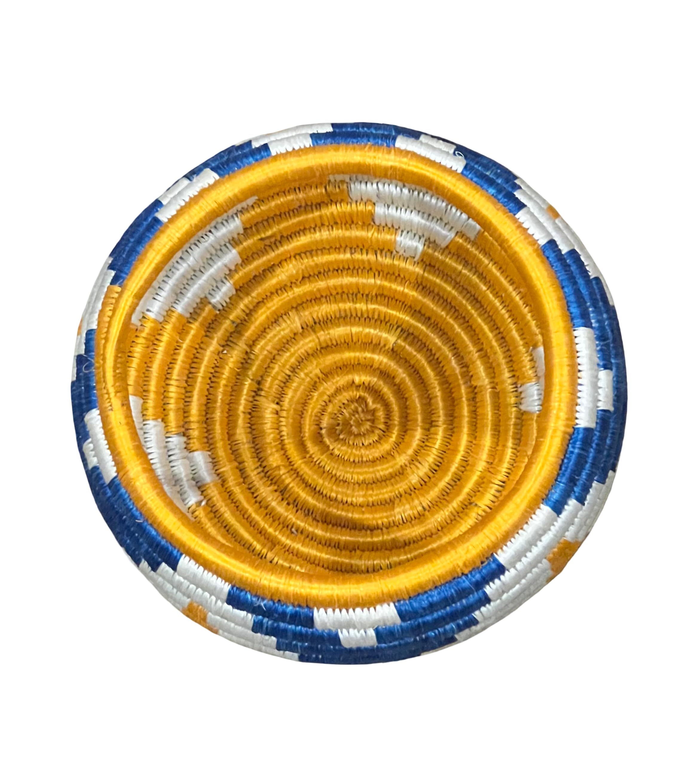 Handwoven African Bowl Sisal Basket, Handmade Trinkets bowl Decorative basket for Home Kitchen Food Storage Organizer 6D x 3-4 h