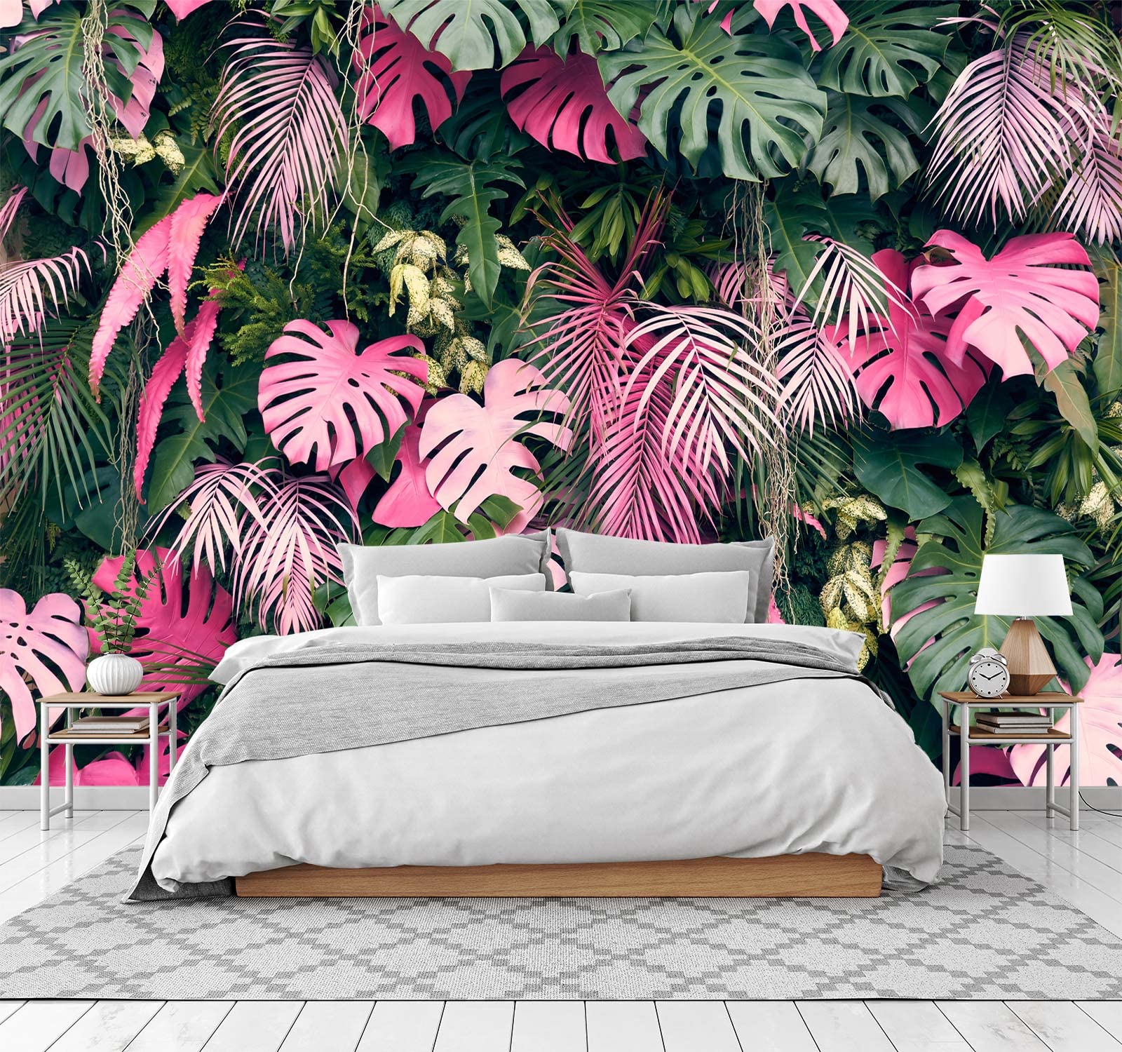 Cliouar-Wall Mural Wallpaper For Bedroom Living Room 3D Mural Monstera Tropical Plant Green Plant Banana Leaf Palm Leaf 158'' X