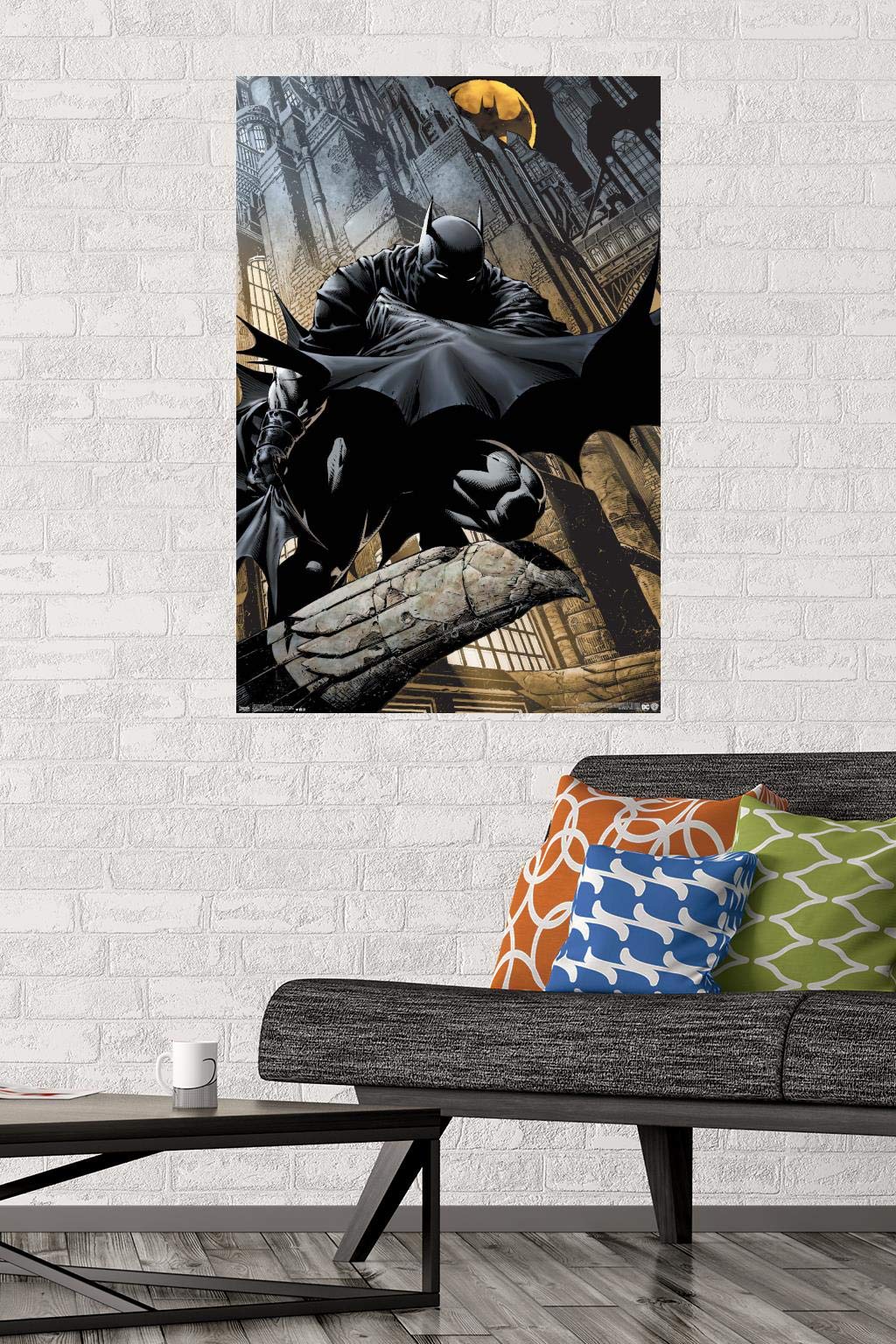Trends International Dc Comics - Batman - Lurking Wall Poster, 22.375'' X 34'', Premium Poster & Mount Bundle