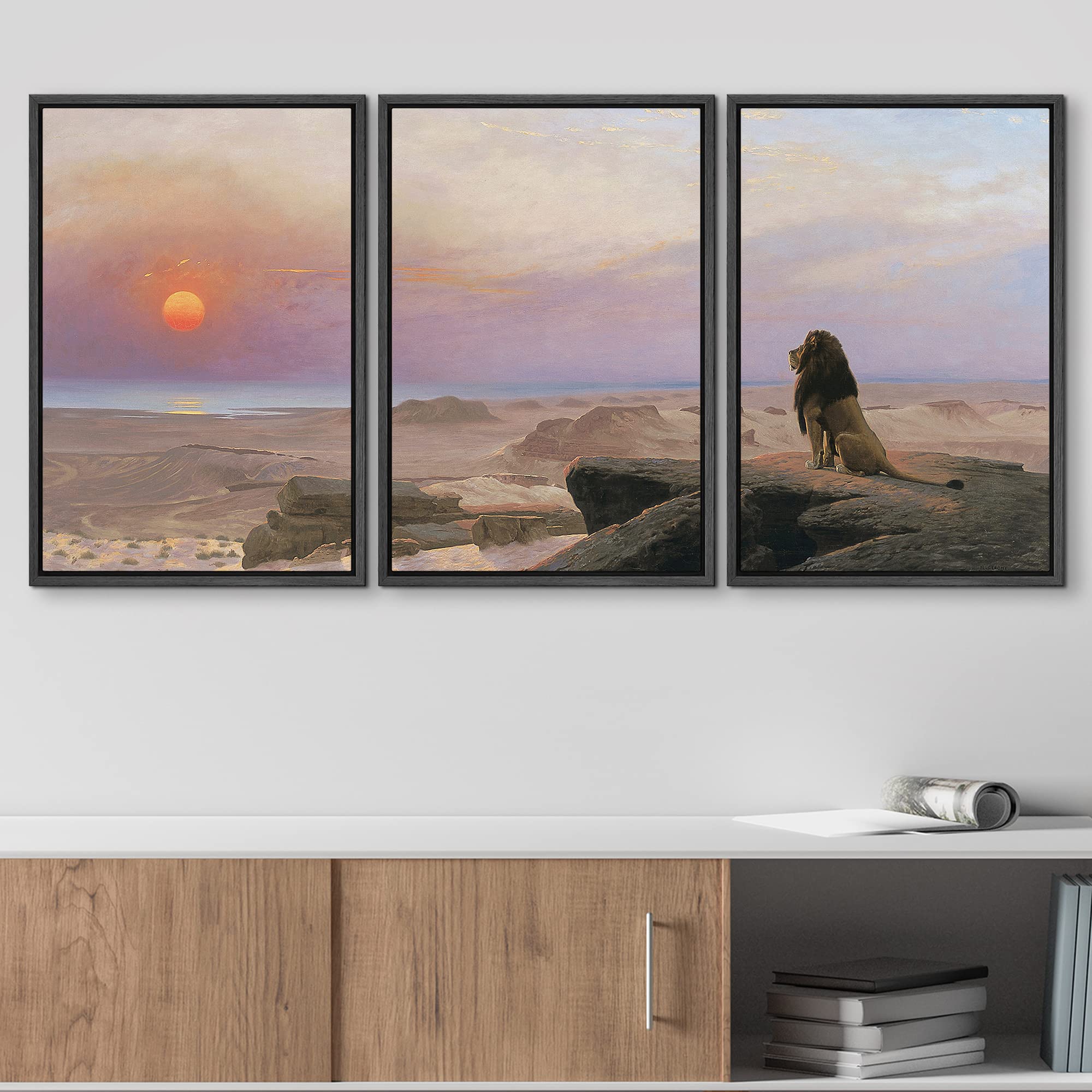 Wall26 Framed Canvas Print Wall Art Set The Two Majesties By Jean-Leon Gerome Cultural Historic Oil Painting Fine Art Reproducti