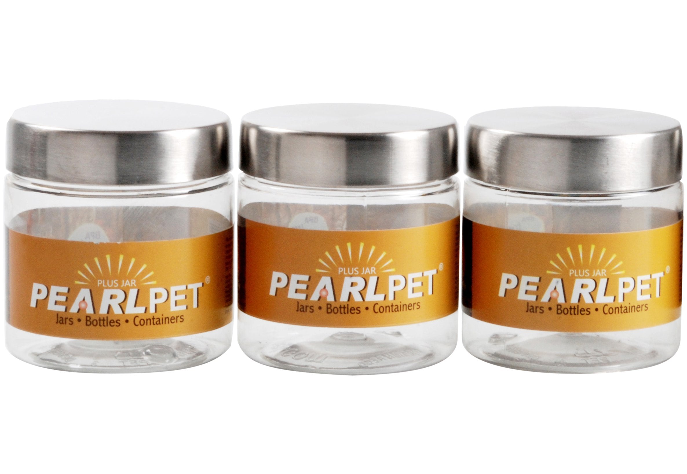 Pearlpet Plus Pet Plain Jar Set, Transparent, 500 Ml, Set Of 3