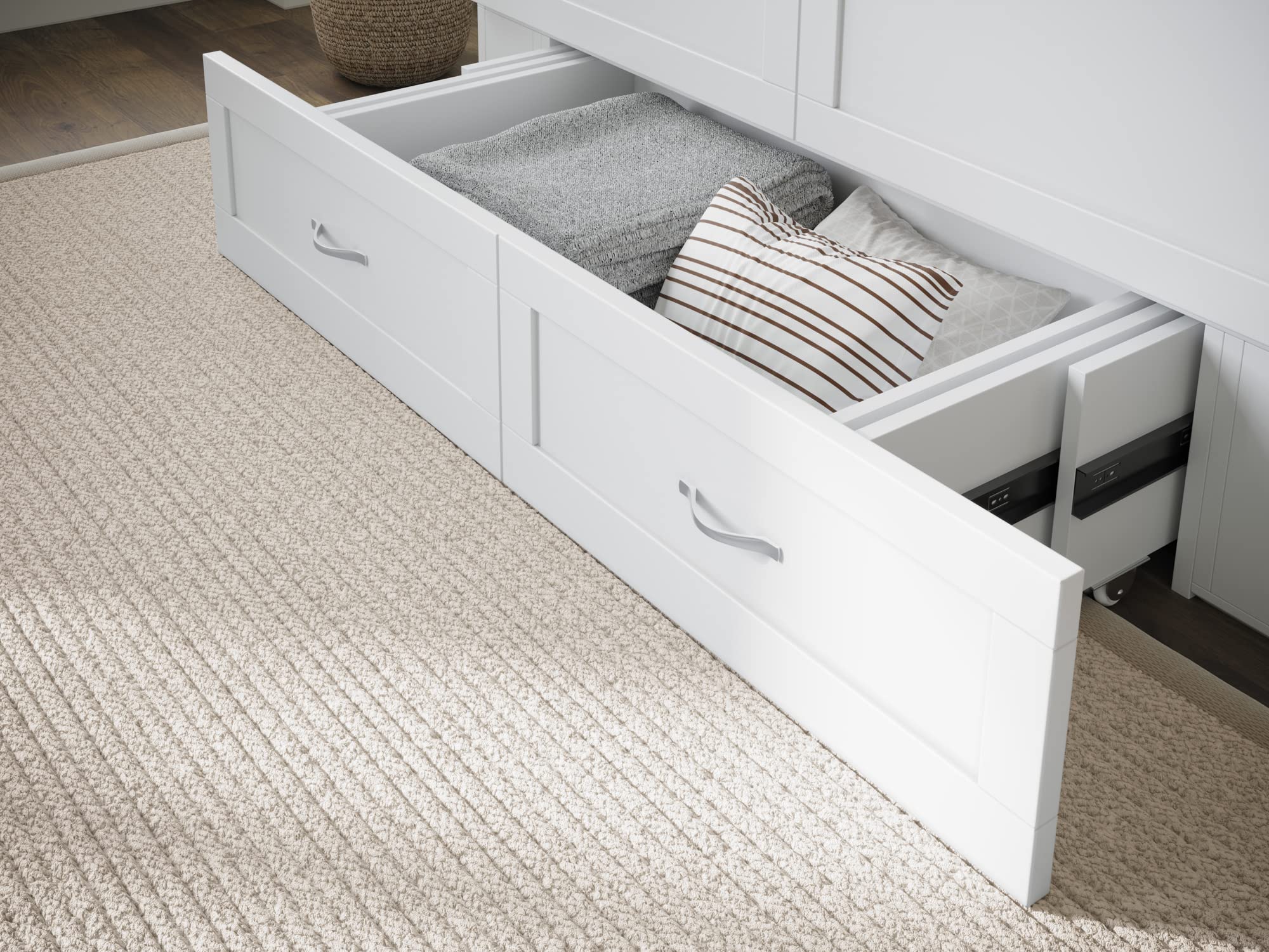Hamilton Full Murphy Bed Chest in White