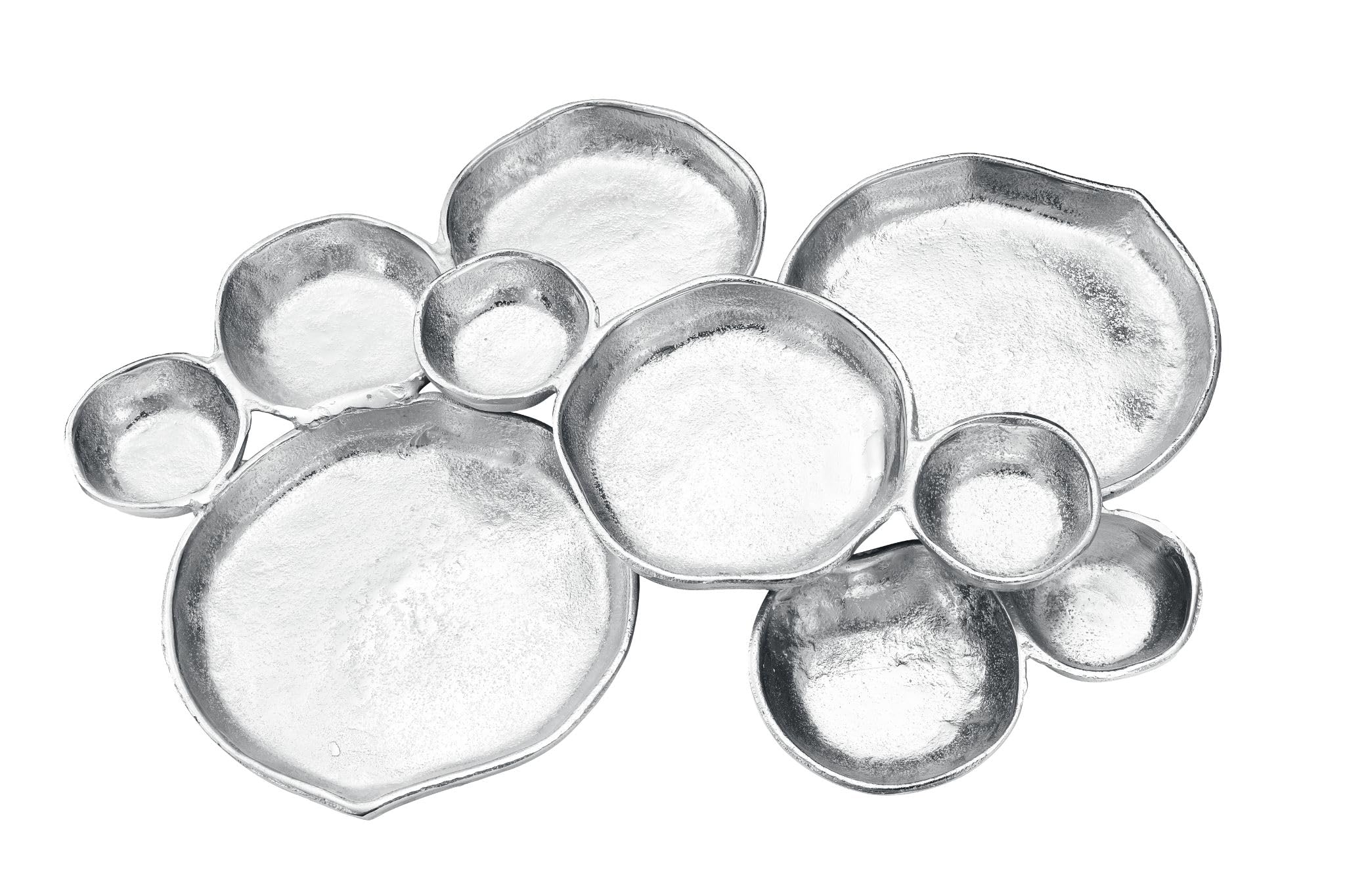 Cluster of 10 Round Serving Bowls Silver Clusters Decorative Tray