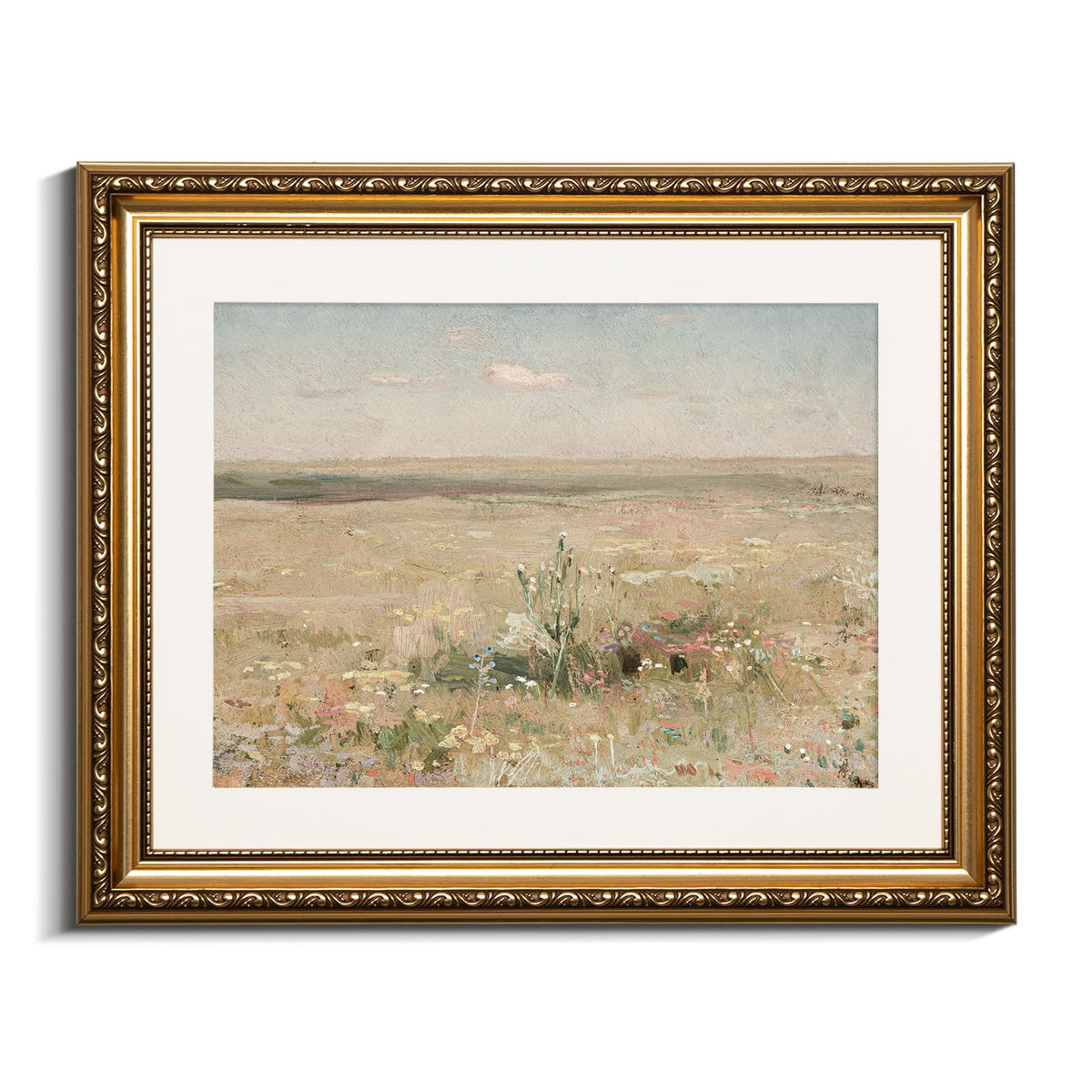 Viyyiea Gold Framed Wall Art Canvas Print Home Decor Vintage Meadow La ...