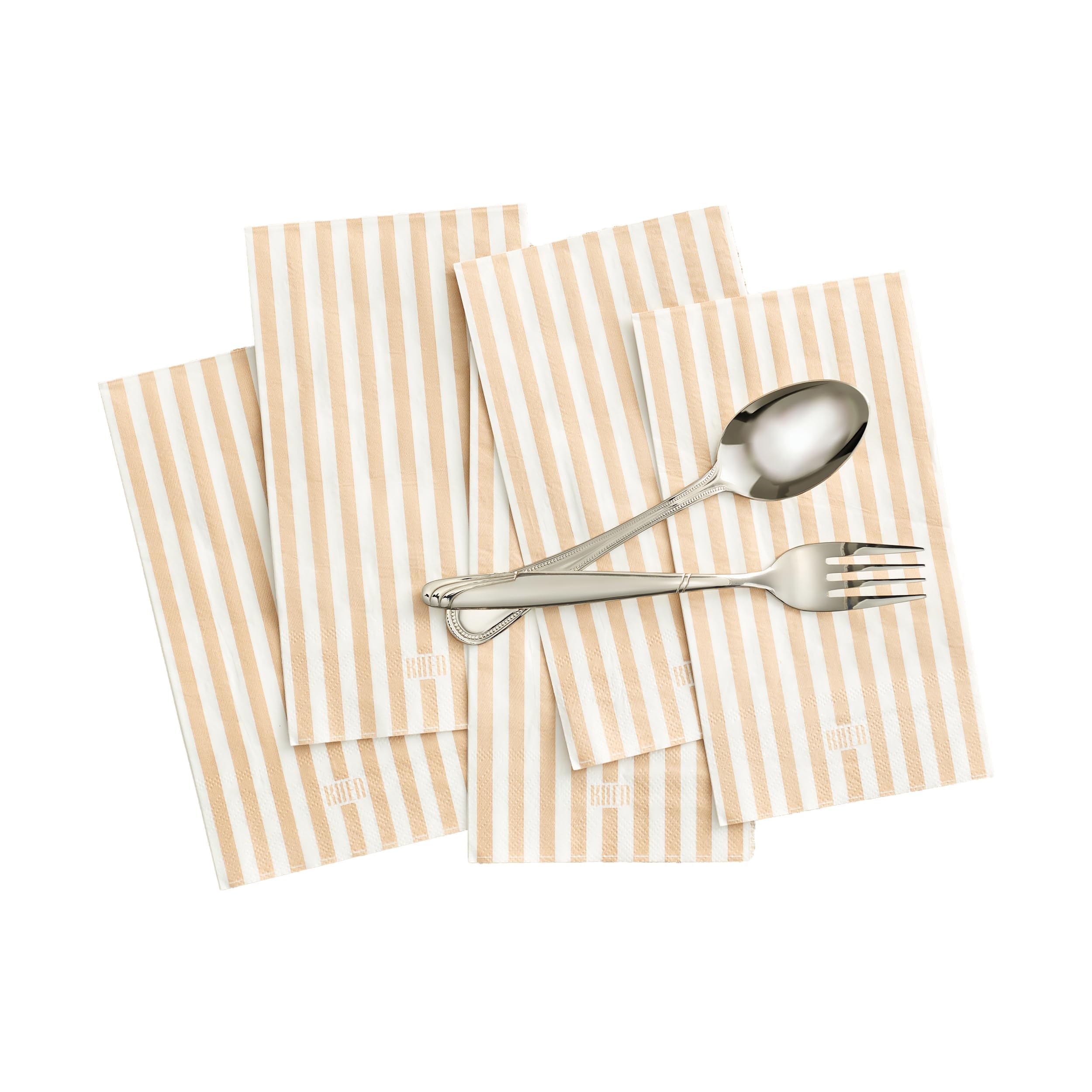 Tonal Striped Disposable Napkin Beige Set of 50 Pieces
