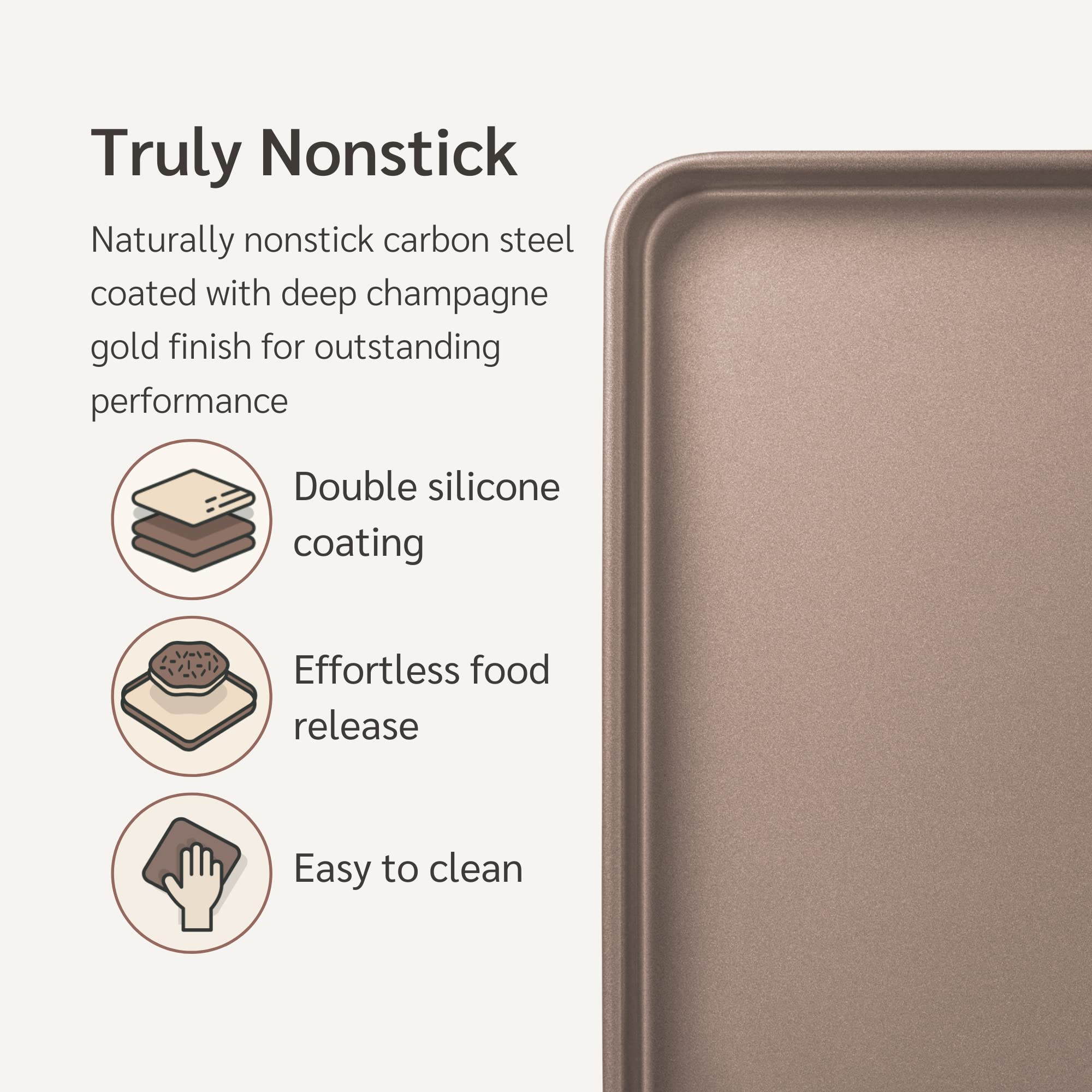 Happiels 10 X 15 Inches Non Toxic Non Stick Baking Sheet Set Of 2 | Nonstick Cookie Sheets For Baking | Premium Quality Baking P