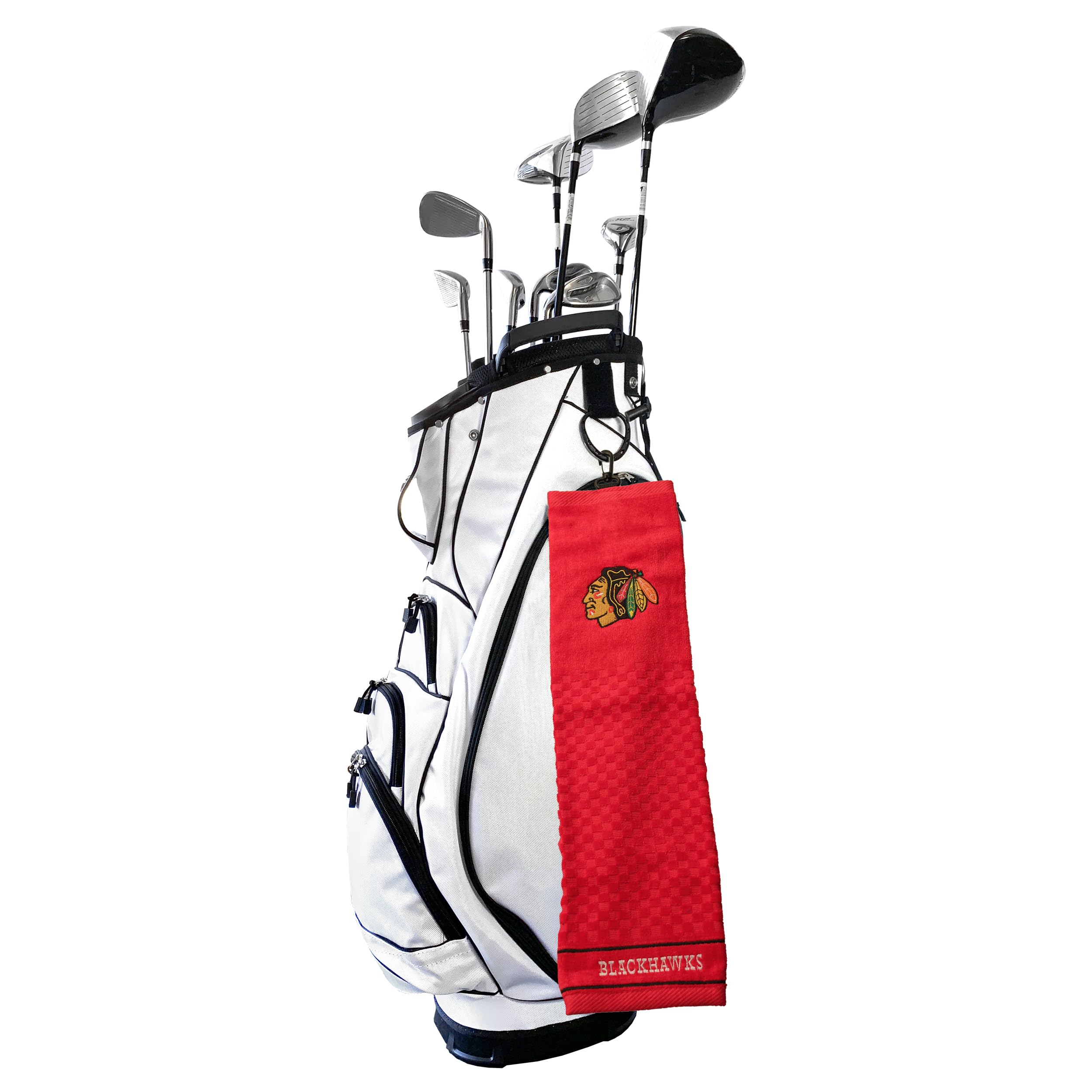 Team Golf Nhl Chicago Blackhawks Embroidered Golf Towel Embroidered Golf Towel, Checkered Scrubber Design, Embroidered Logo