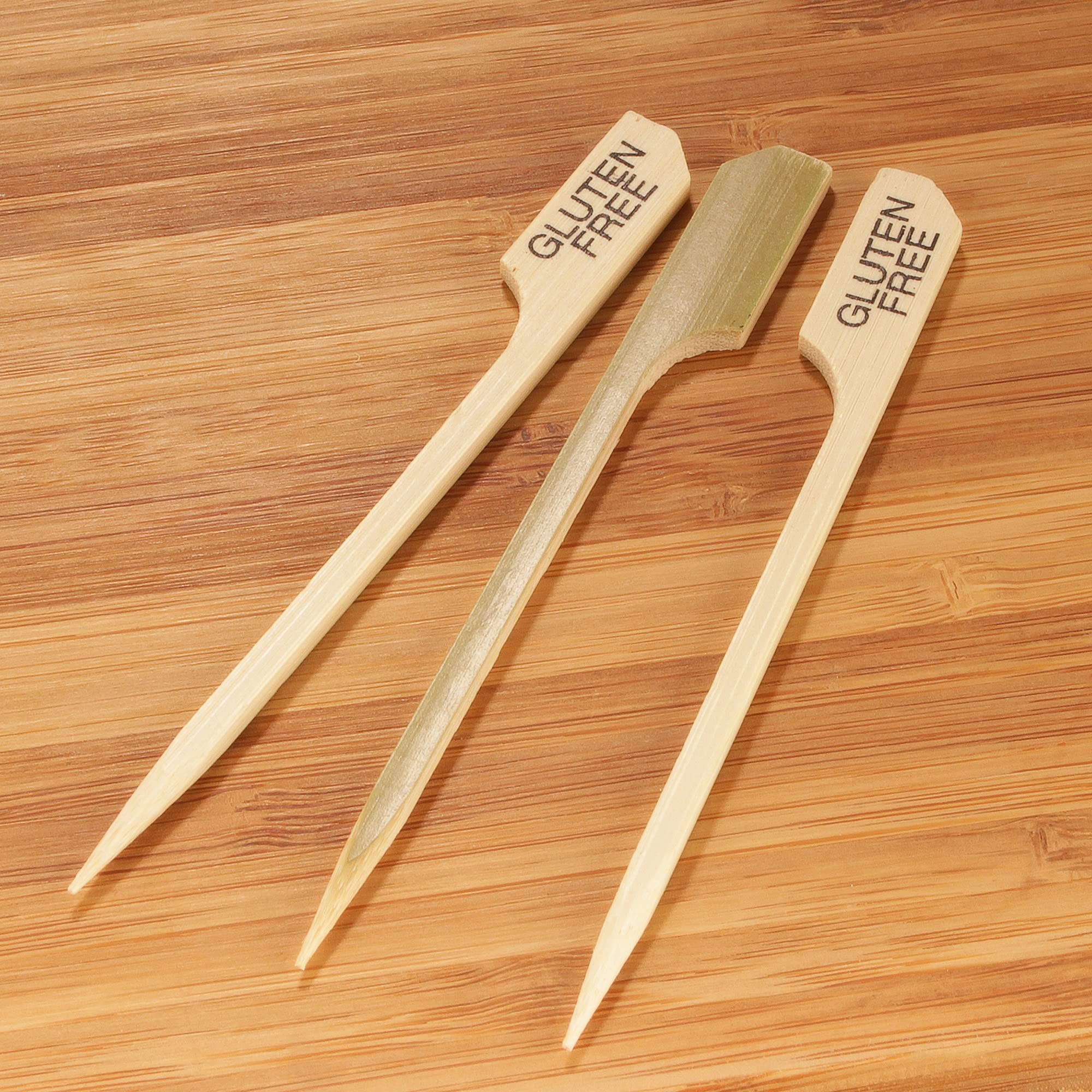 Bamboomn - Gluten-Free Label Marker Bamboo Paddle Pick - 3.5'' (9Cm) - 100 Pieces