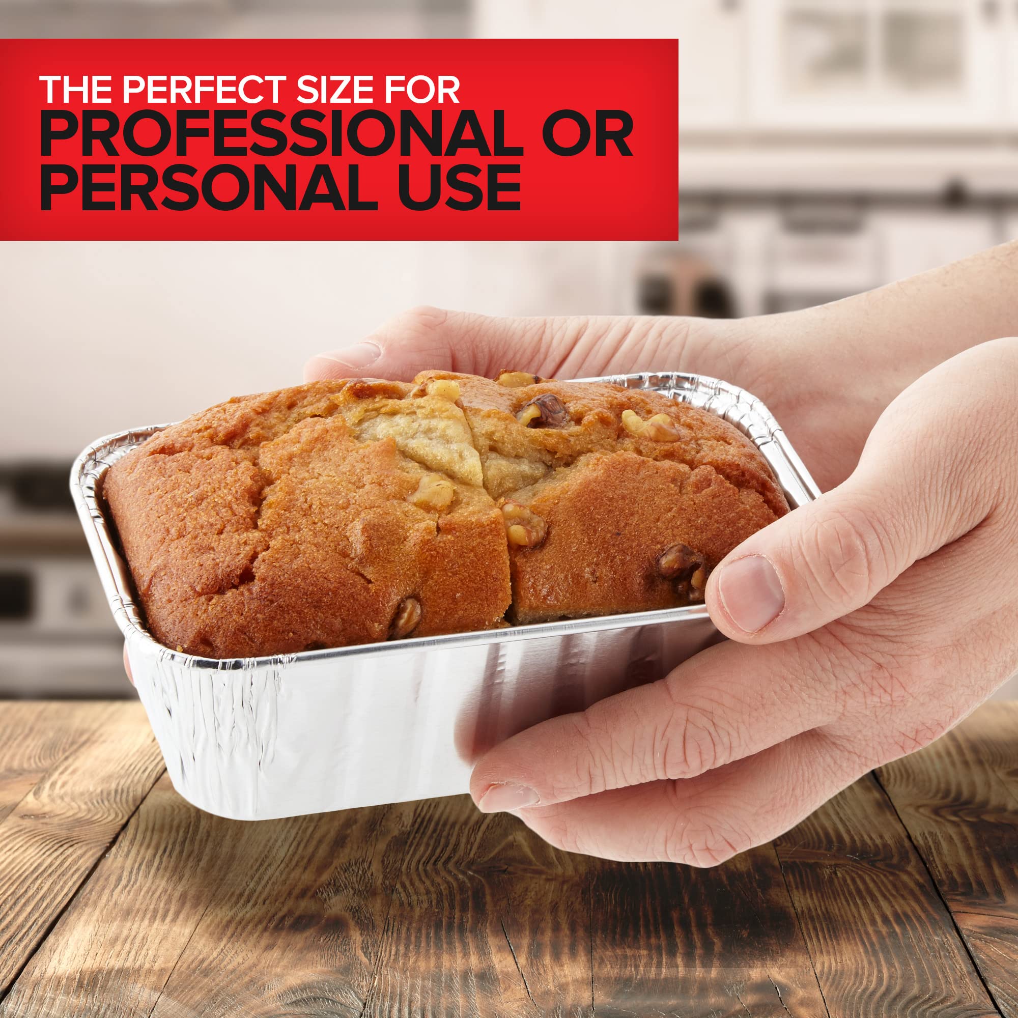 Stock Your Home 1 Lb Aluminum Foil Mini Loaf Pans (30 Pack) Disposable Small Loaf Pan - 1 Pound Baking Tin Liners, Perfect To Ba