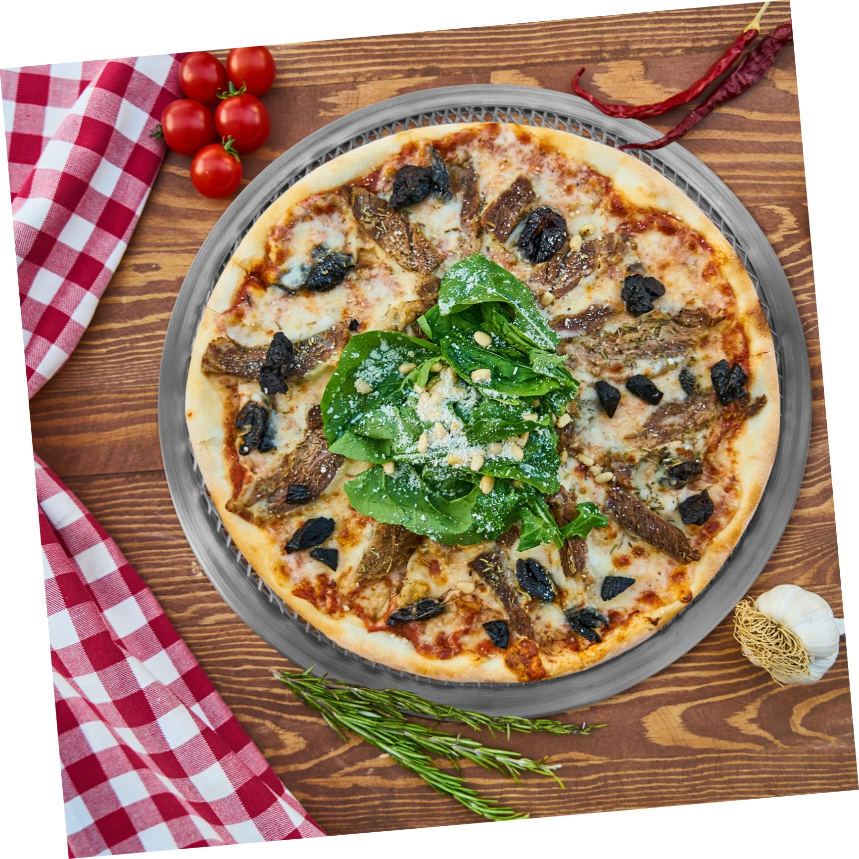 Kichouse Pizza Pan Pizza Oven For Grill Nonstick Bakeware Sets Pizza Screen 16 Inch Pizza Mesh Metal Pizza Baking Screen