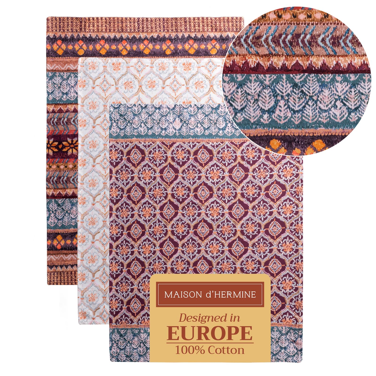 Maison D' Hermine Kitchen Towel 100% Cotton Quick Dry Cleaning Dishtowel For Gifts, Dining, Home, Wedding, Banquet, Buffet, Fair